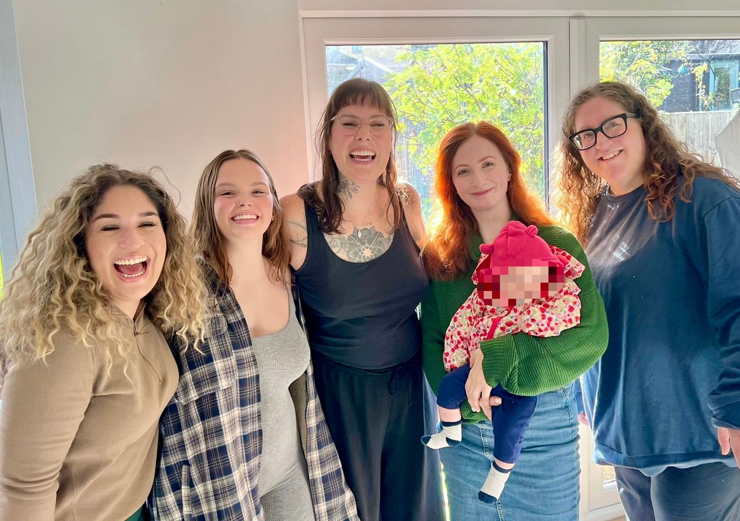 candid photo go group of women in community, laughing