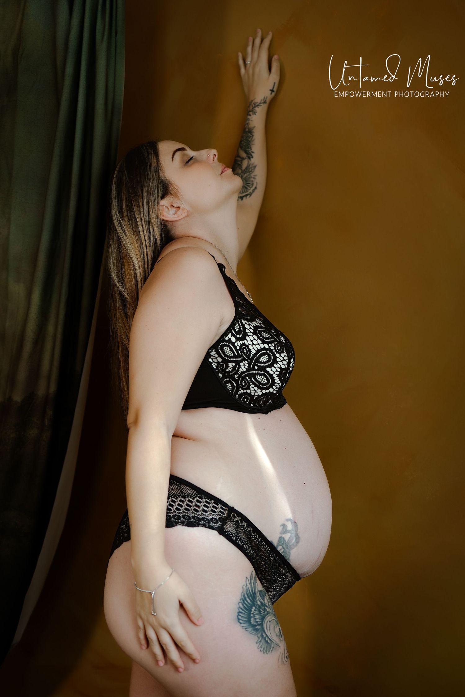 Maternity boudoir redefined, female gaze empowerment, elegant portraiture in Suffolk and Norfolk by Untamed Muses
