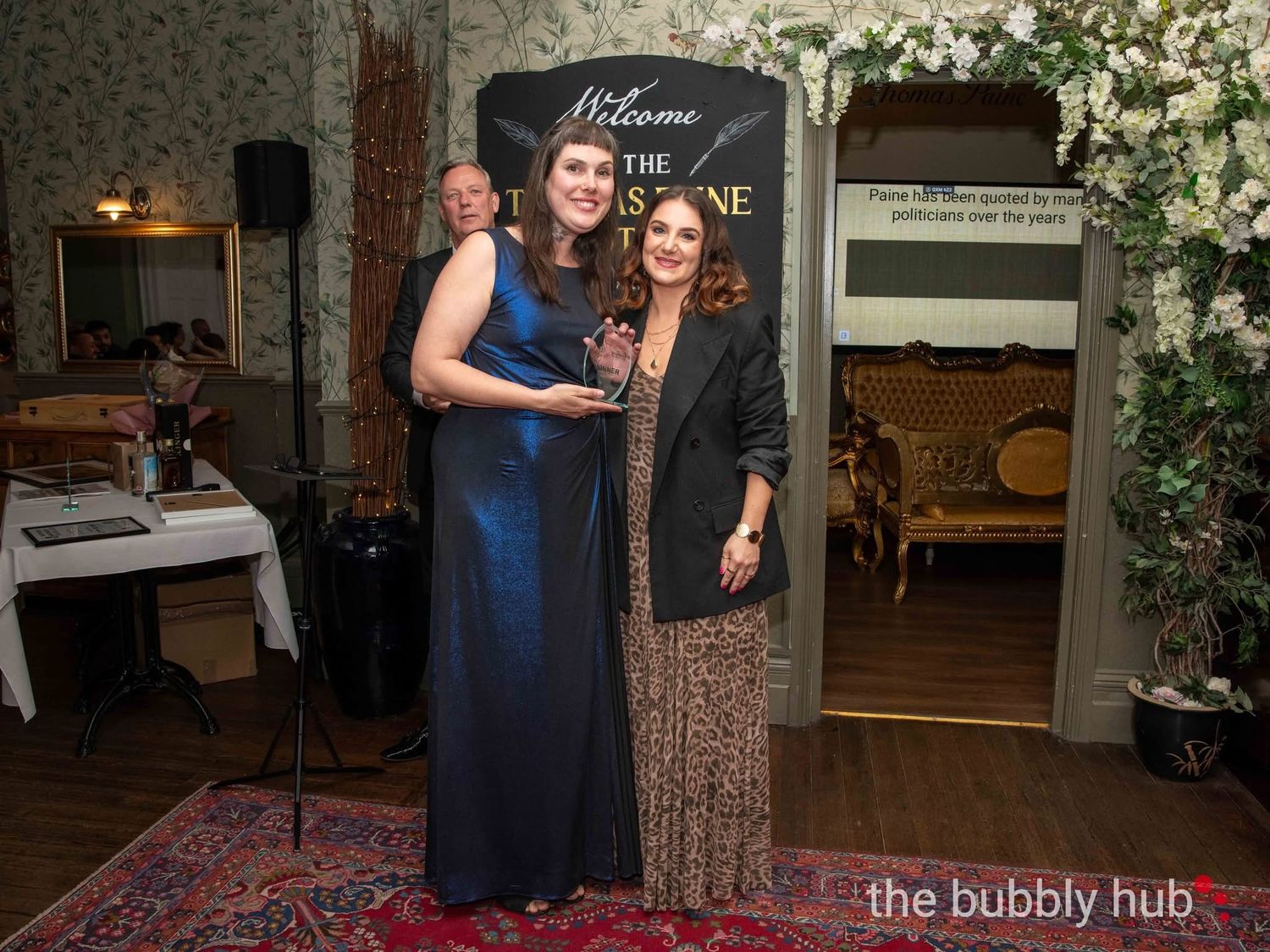 portrait of Samantha with her winning award ''Highly respected business awards' and Skaiste from Skin Smart who sponsored her