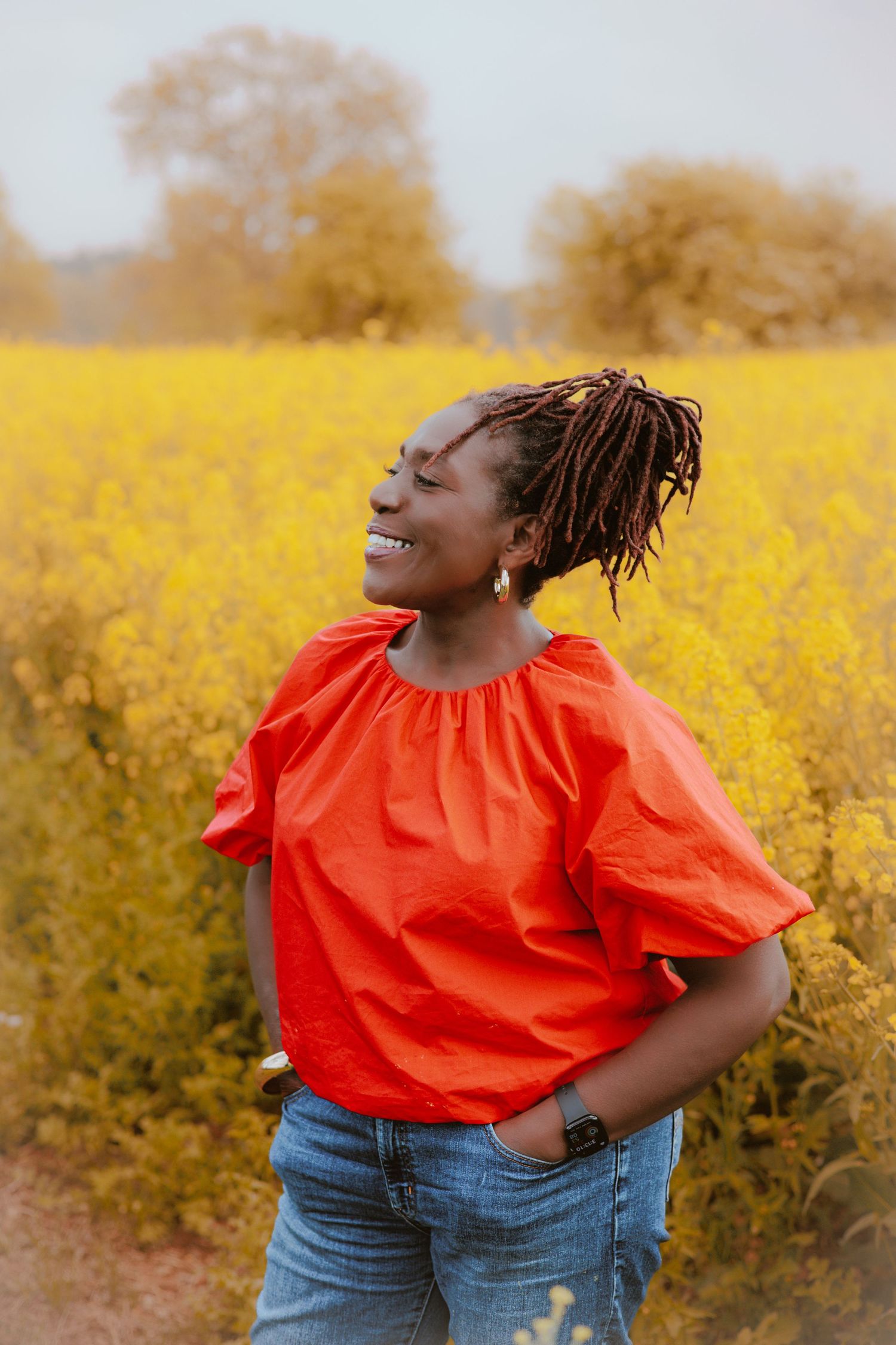Franstine Jones personal branding portrait taken in Thetford, vibrant colour , natural and inherent power, captured by Untamed Muses