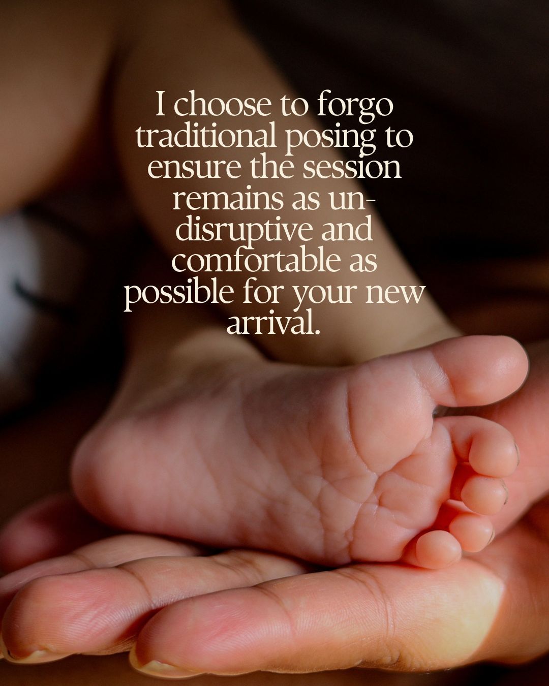 close up detail of newborns foot held by mothers hand , natural light
