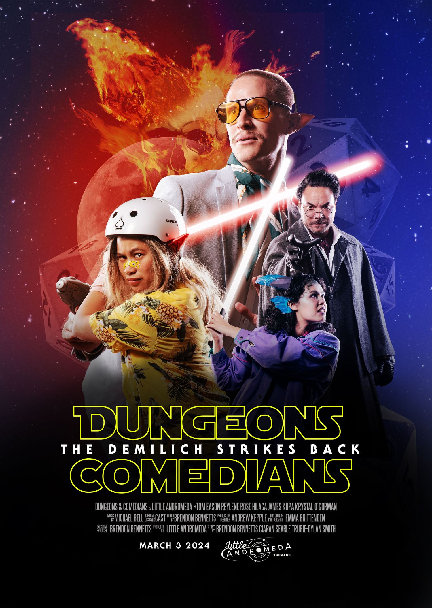 Spoof of the Star Wars poster for live comedy Dungeons and Dragons — the funiest D&D  in New Zealand