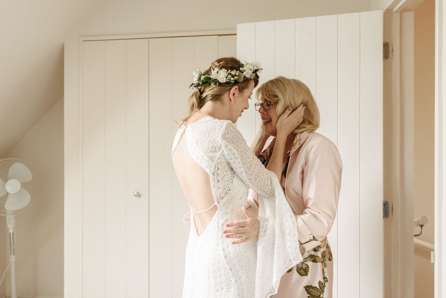 Kate and her mum before her Lyttelton wedding