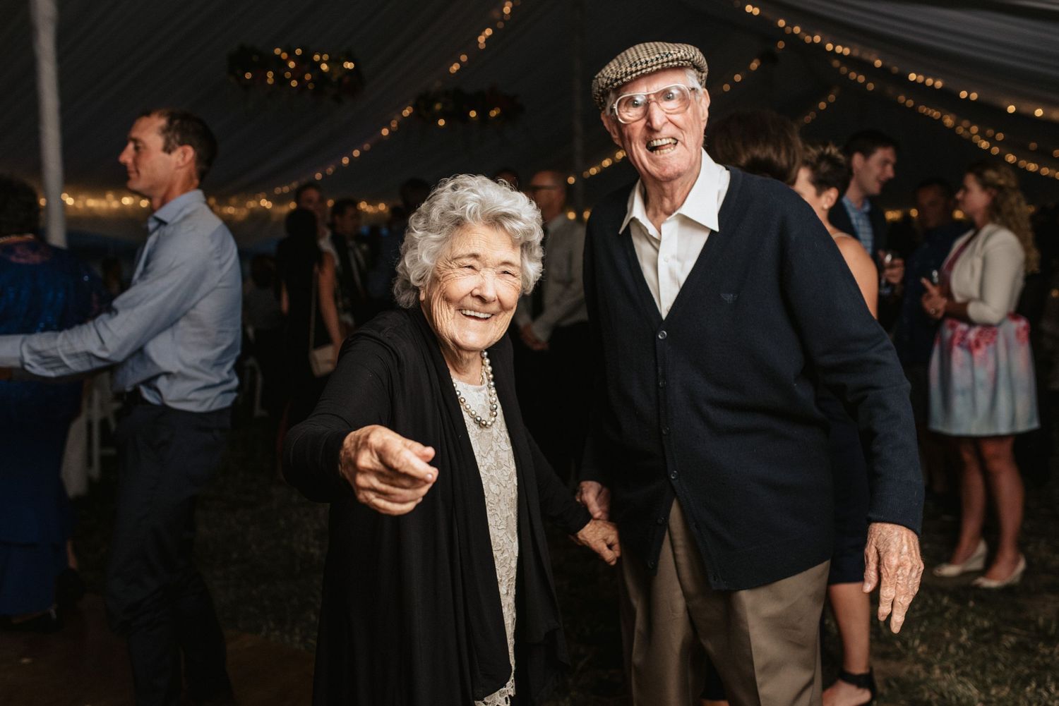 Fun couple at wedding in Canterbury
