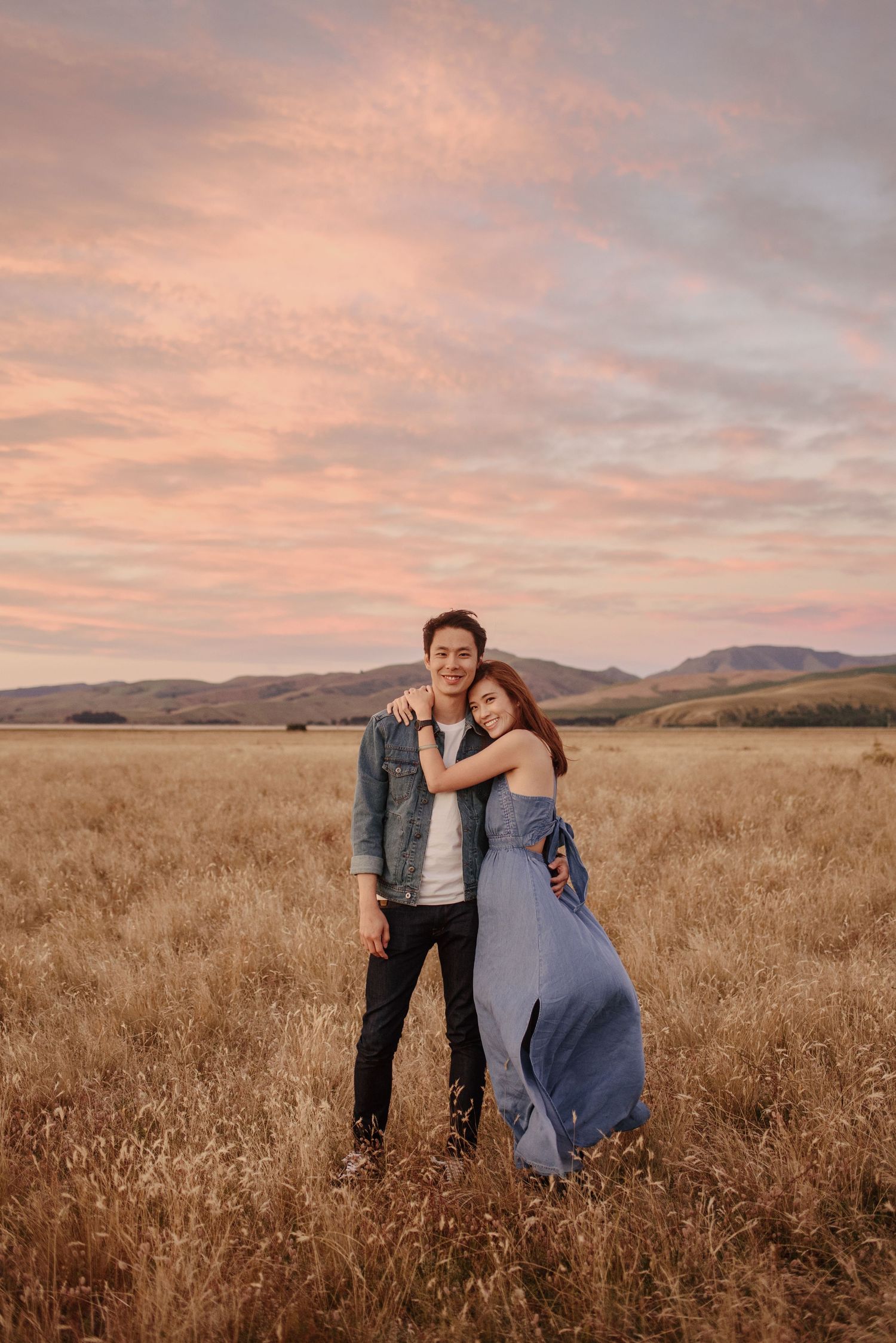 Min and Kenneth from Singapore — pre-wedding photos at Birdlings Flat, Banks Peninsula, South Island, Chch