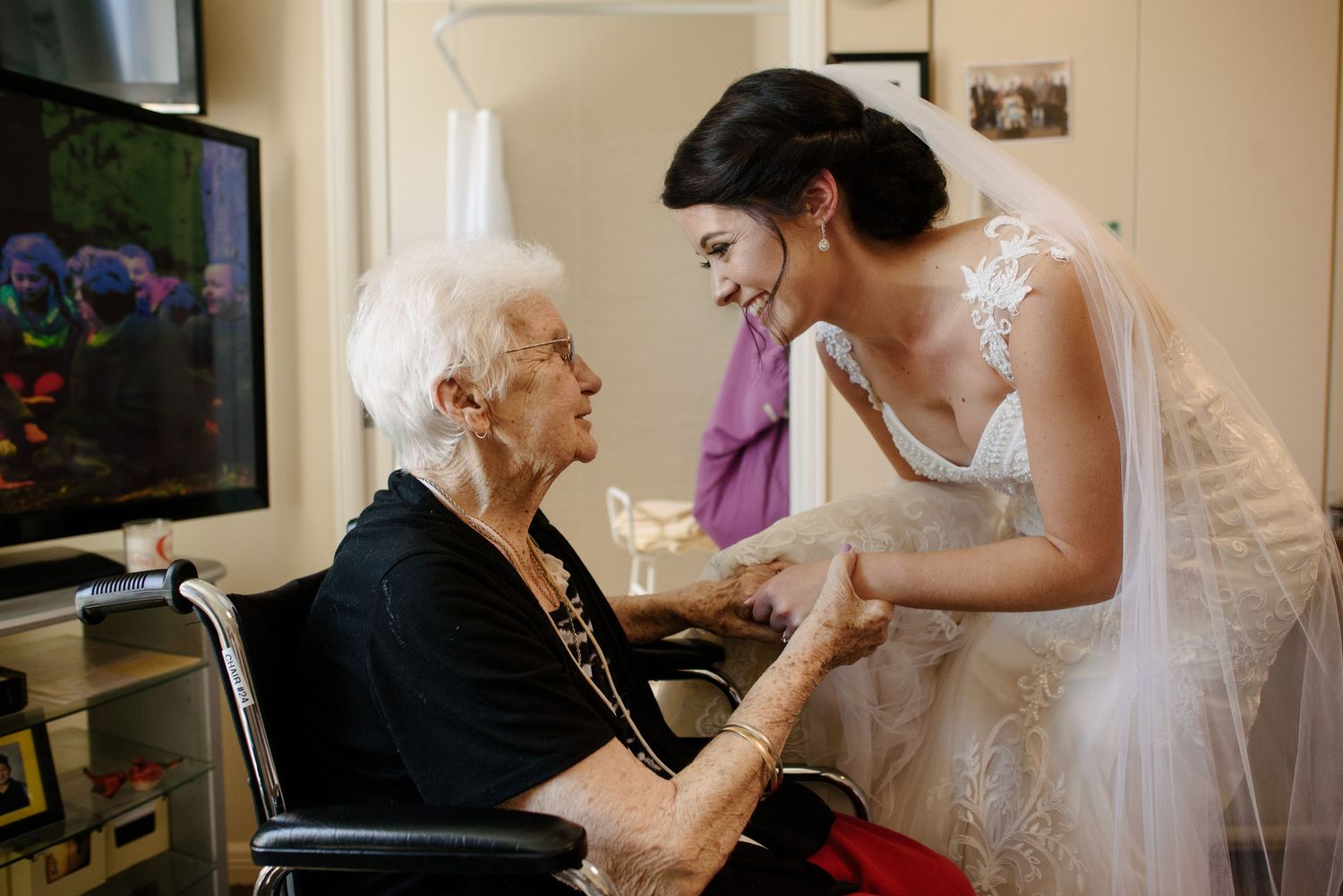 Visiting Grandma in the old folks home before a Chch wedding