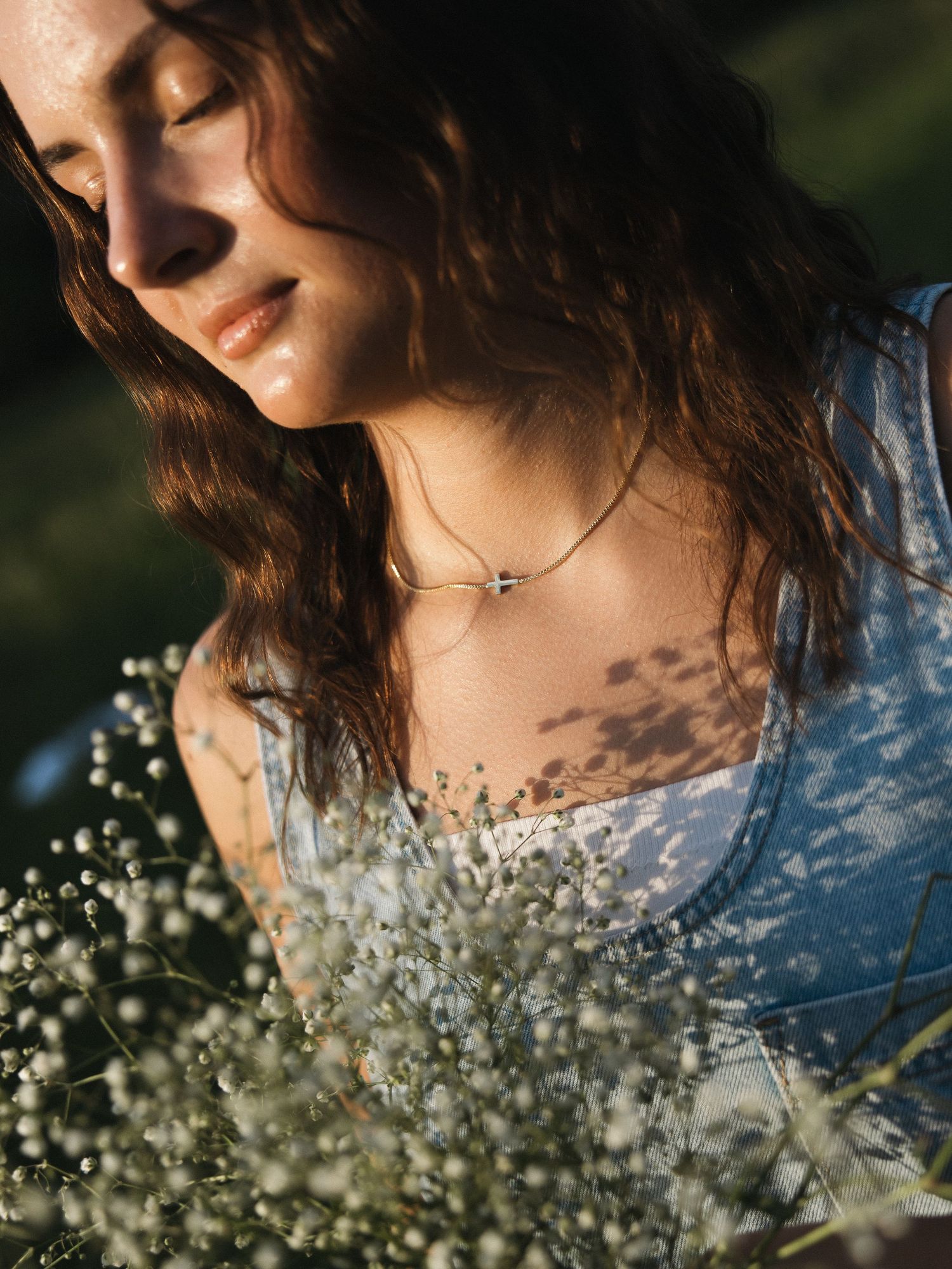 Senior portrait with scenic background during golden hour