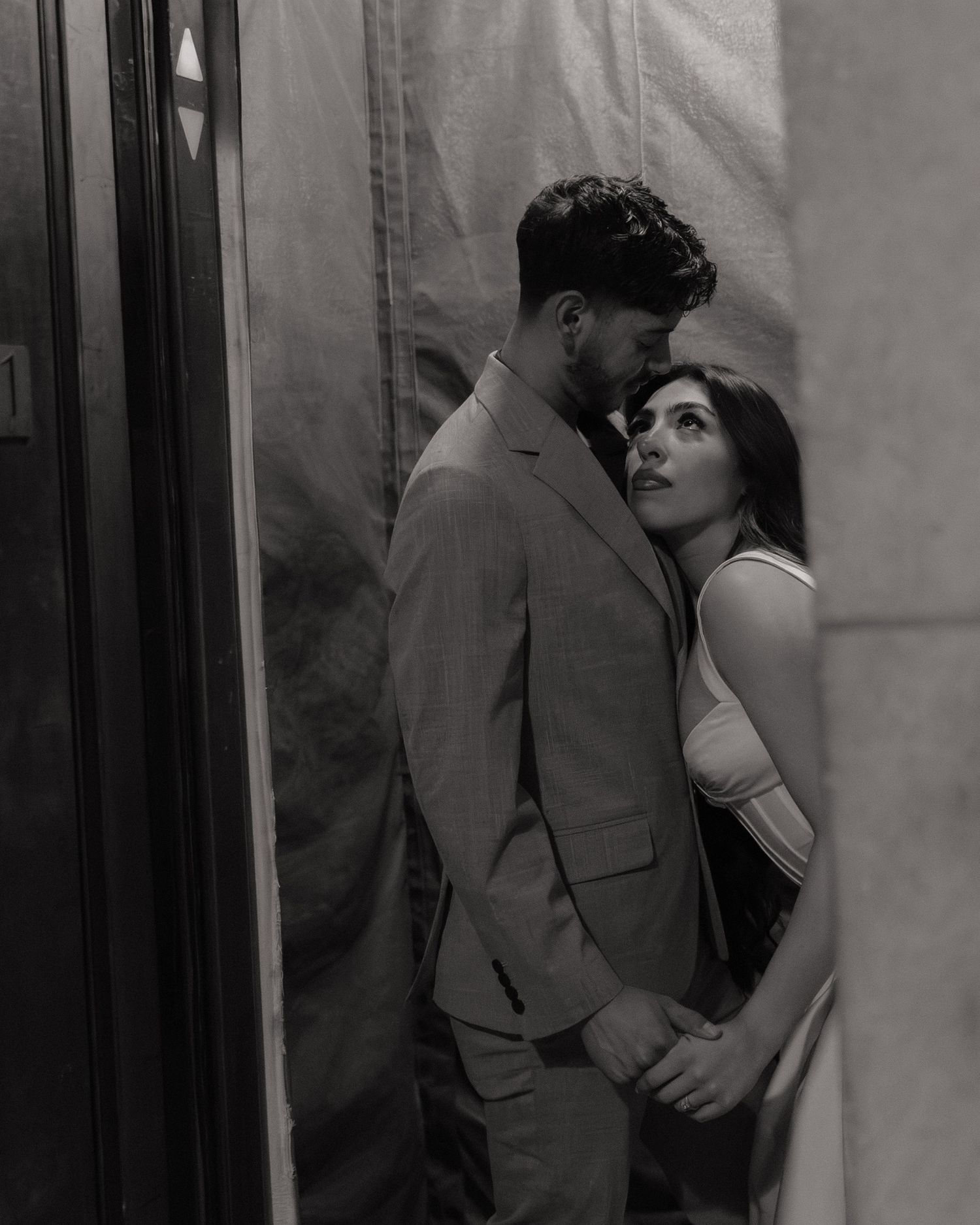 Natural couple portrait with joyful expression