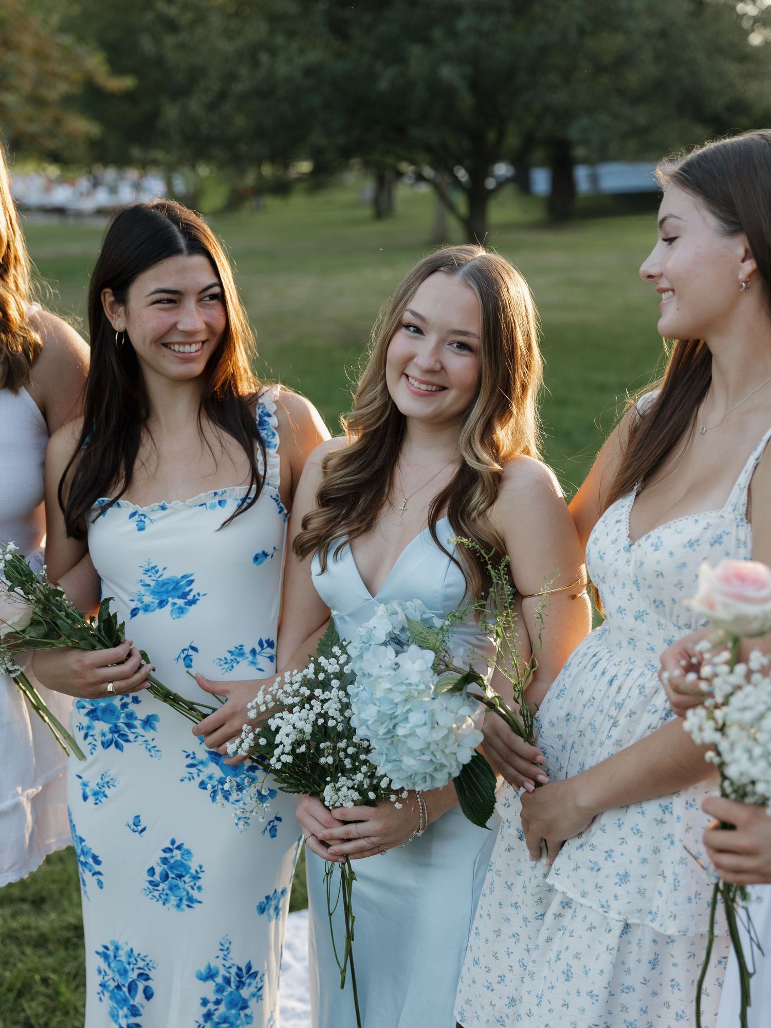 smiling candid sorority group