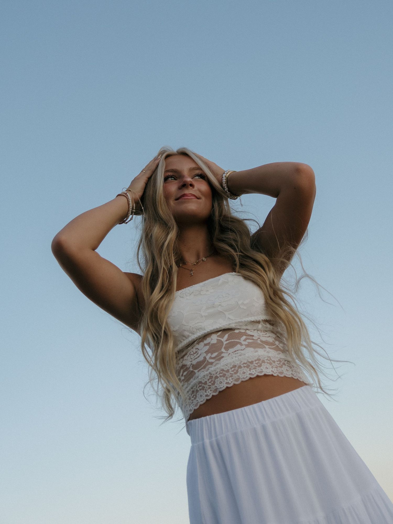 Graduation photos with open sky background