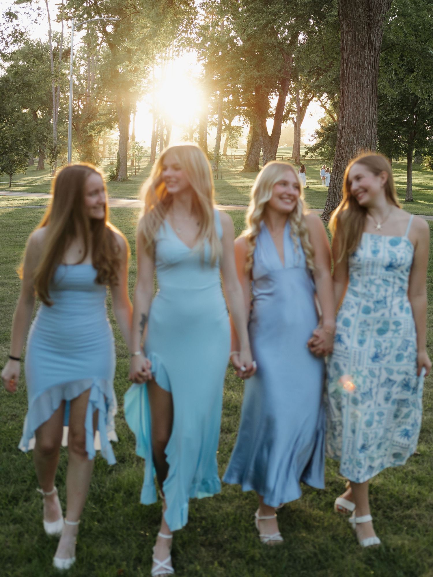 sorority girls candid movement in golden hour