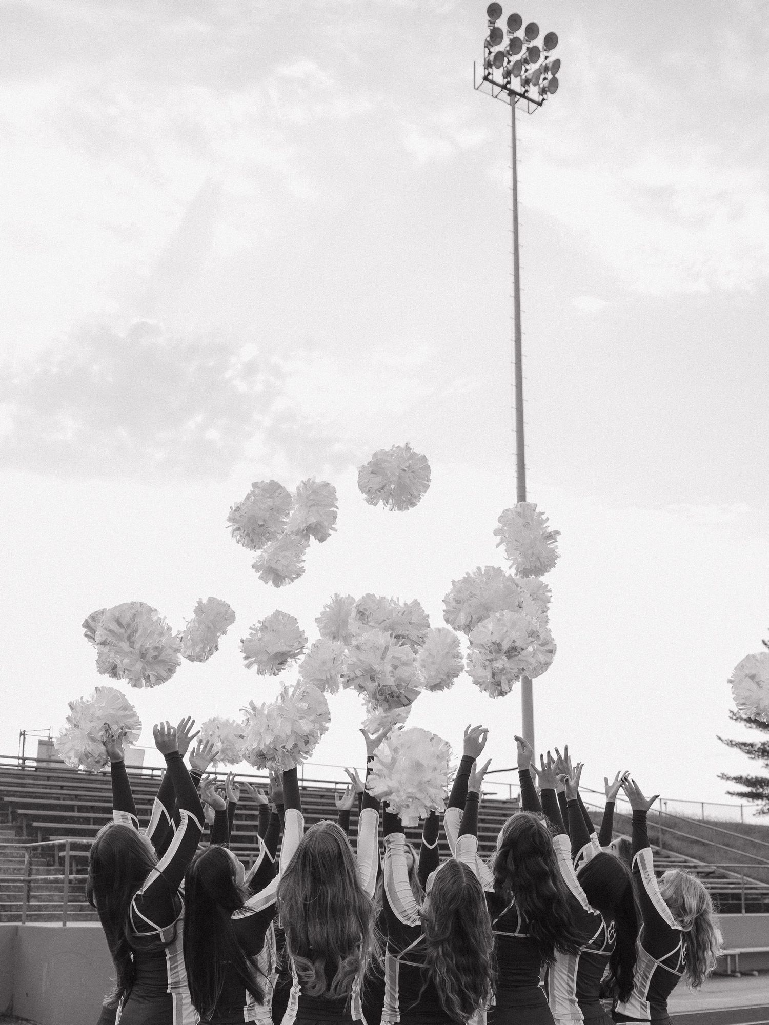 black and white dramatic classic cheer team