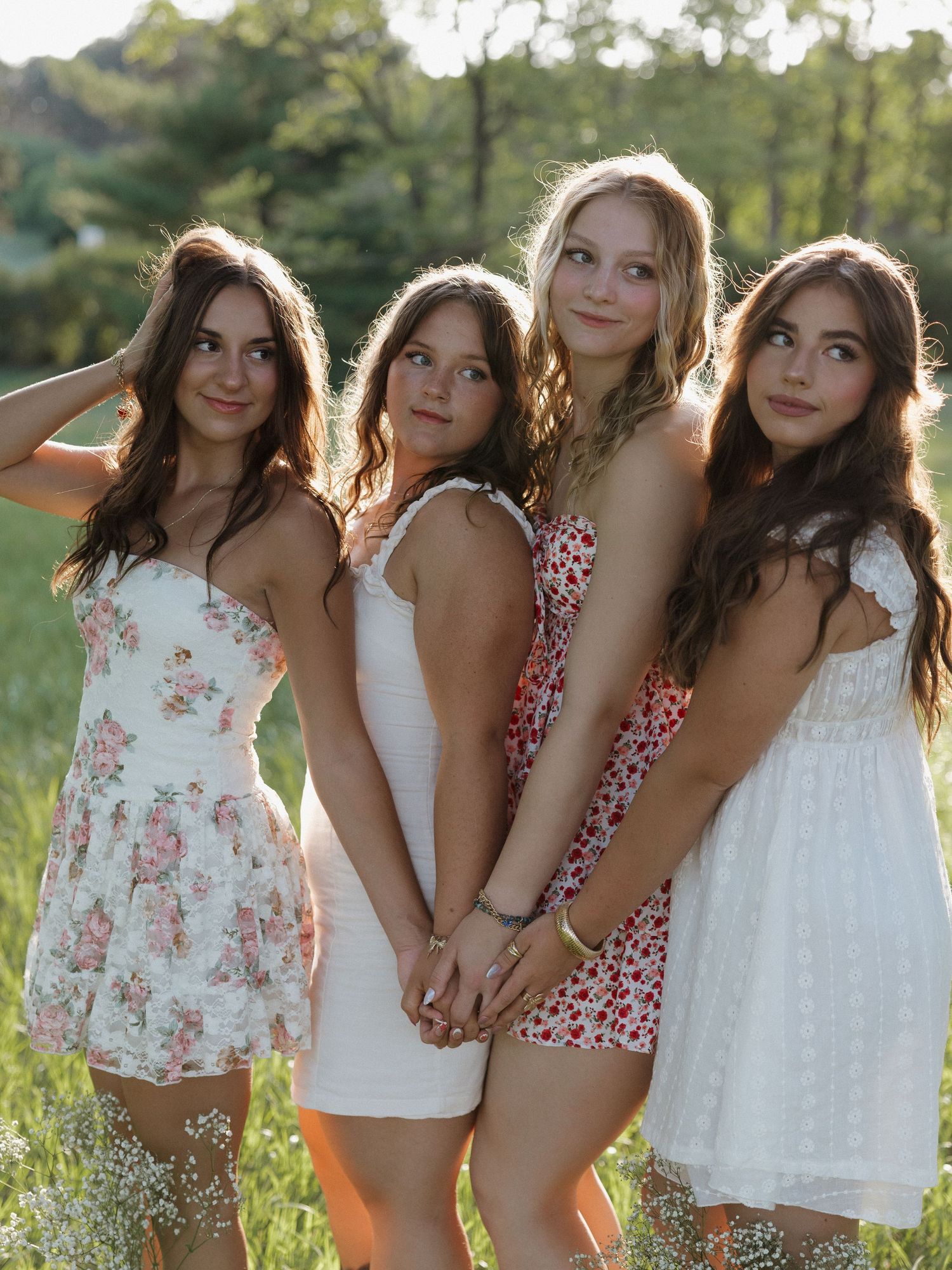 golden hour lighting outdoor friends