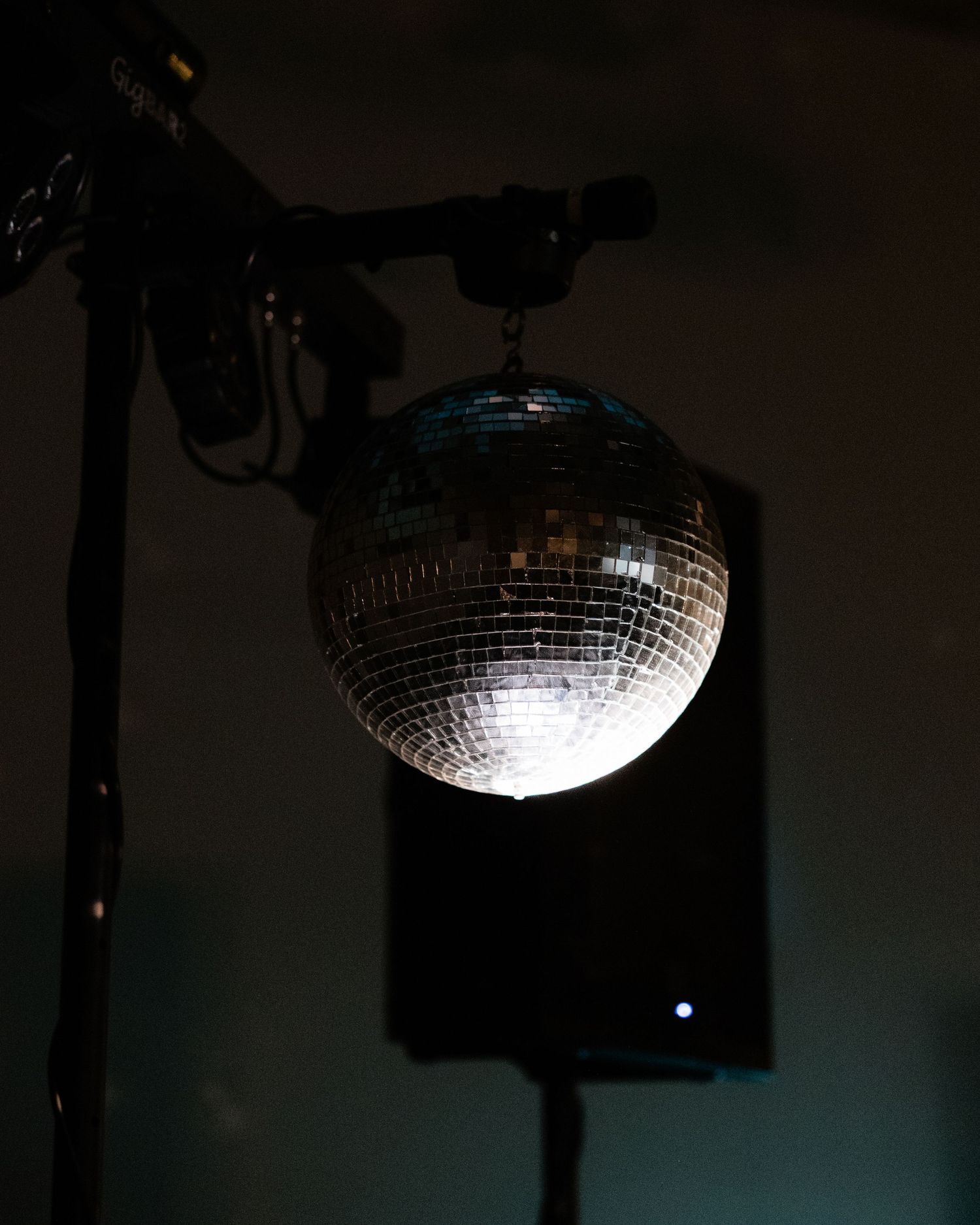 wedding detail disco ball reception classic shot