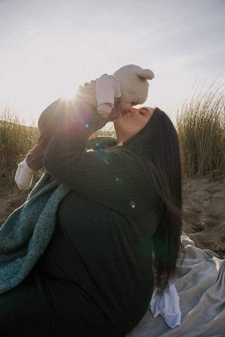 Winter newborn session on Bantham beach