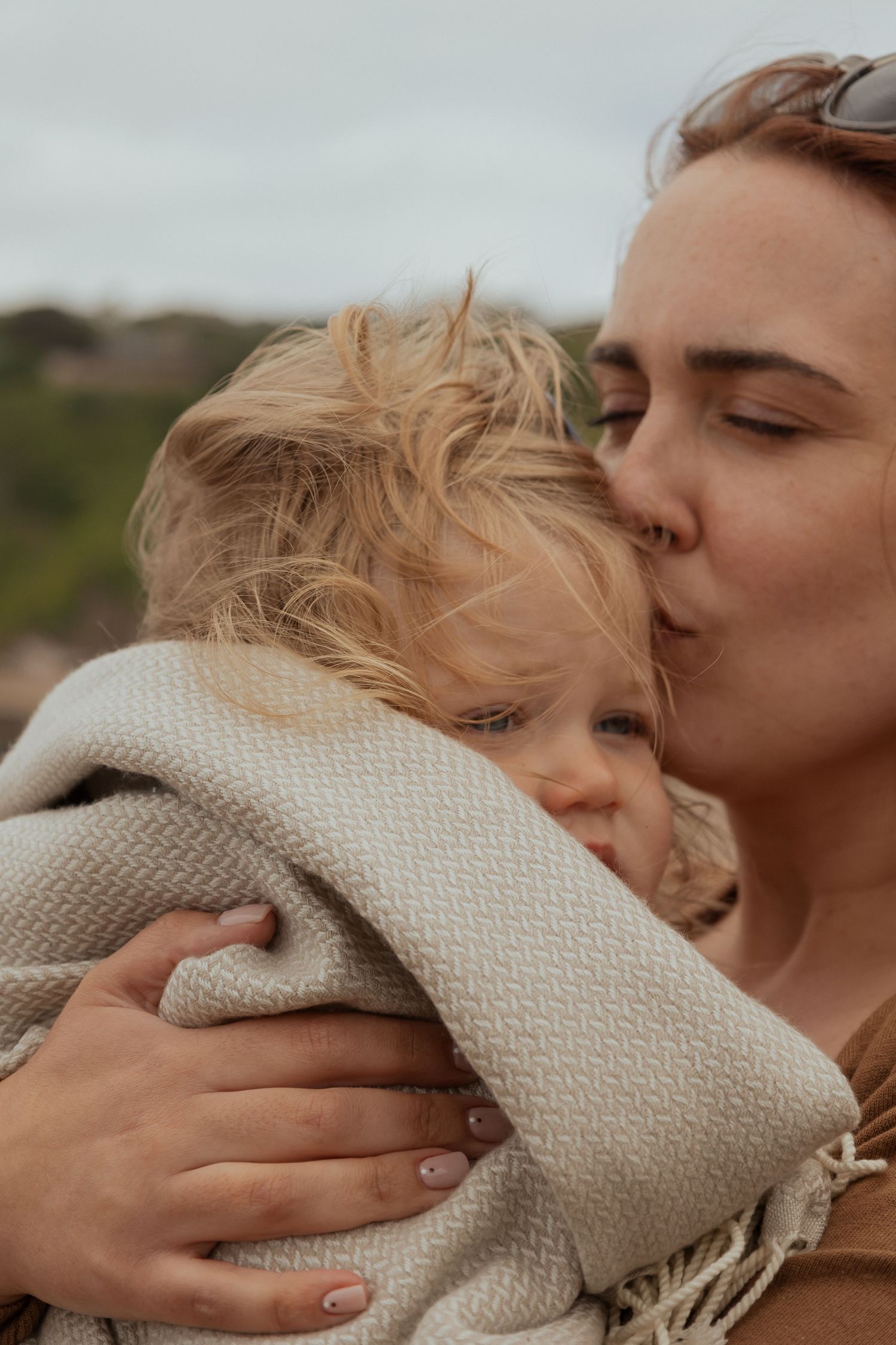 Baby and mum during a lifestyle family session in their South Devon home