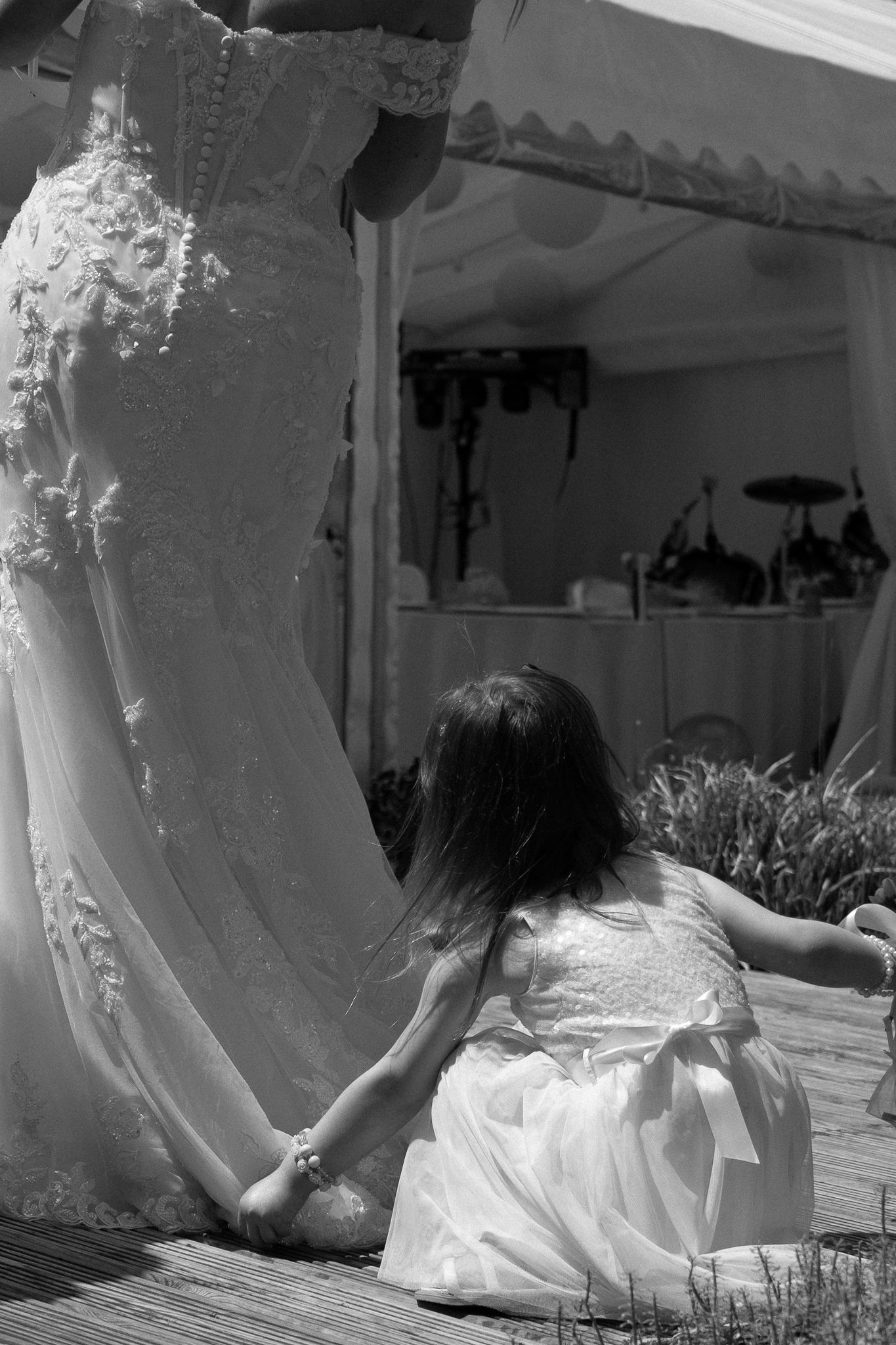 Mother and Daughter during wedding ceremony in South Devon