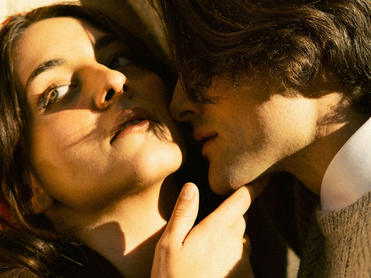 a filmic cinematic intimate close up of two lovers in the Utah mountains