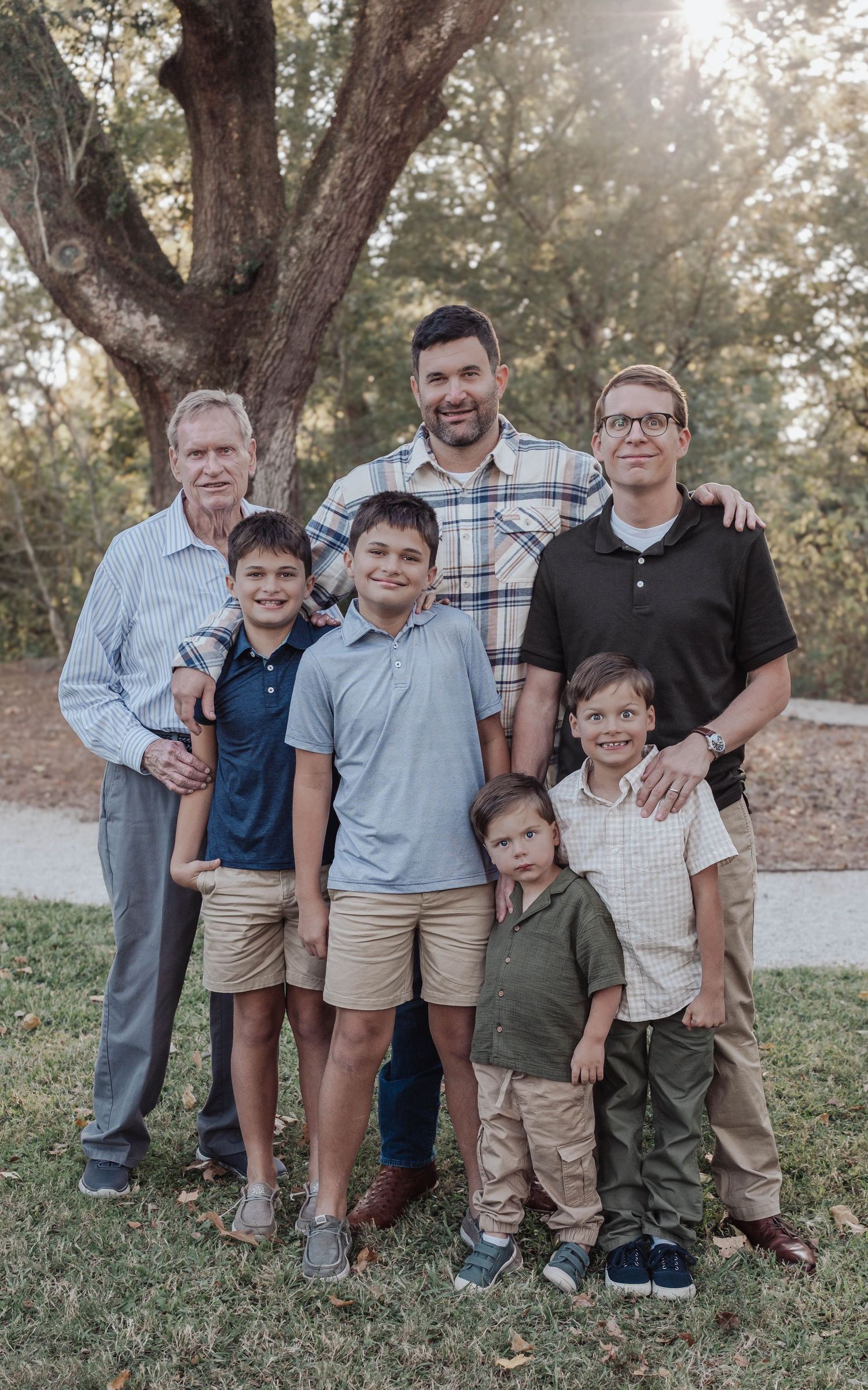 Family session in Baton Rouge during golden hour with natural light and candid connection