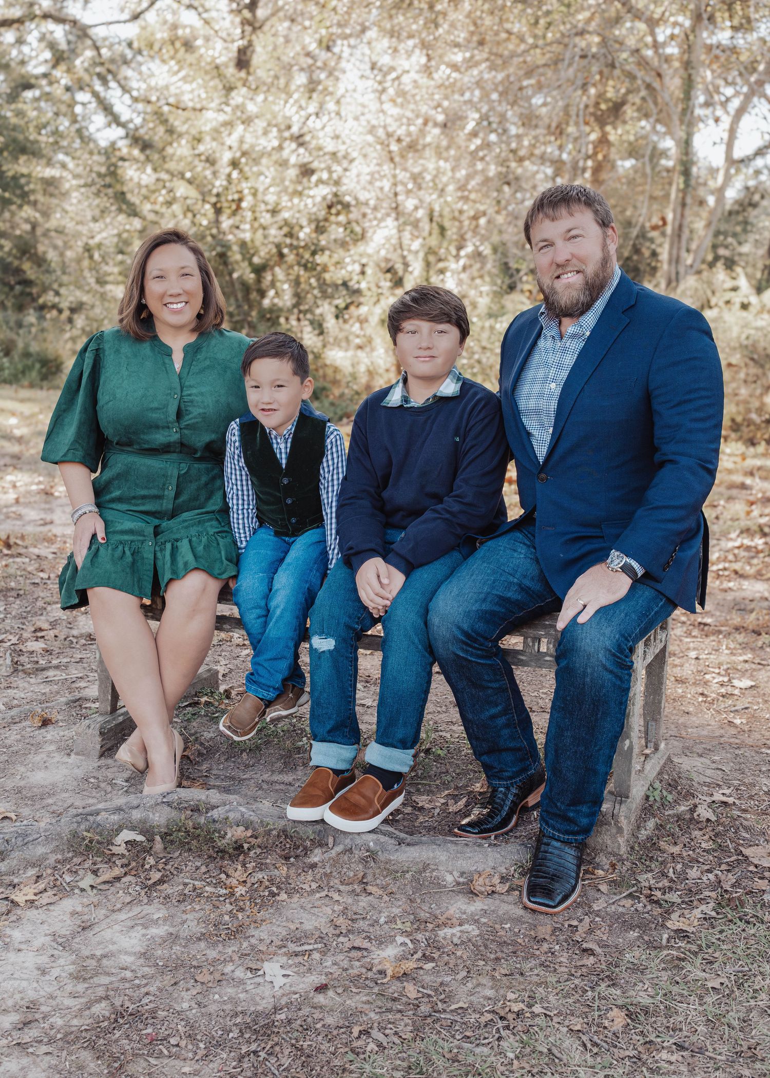 Family session in Baton Rouge during golden hour with natural light and candid connection