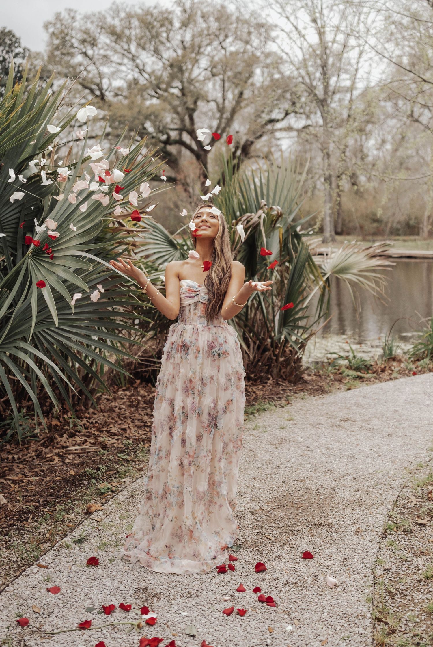 Senior portraits at LSU Hilltop Arboretum with natural light, greenery, and timeless style—capturing authentic moments in a serene setting.