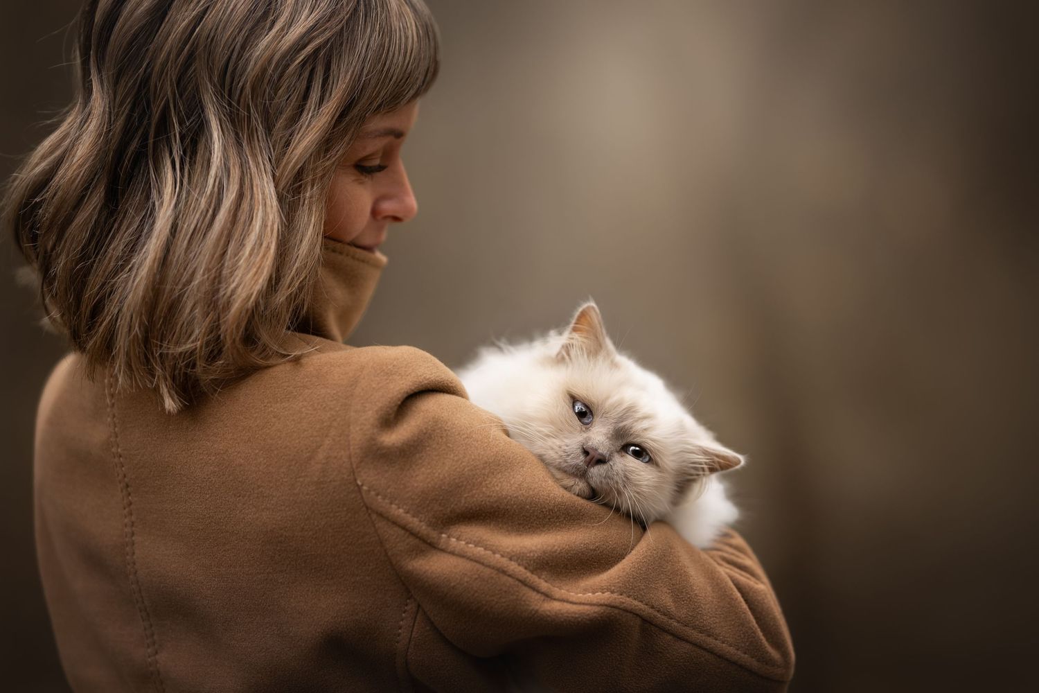 eigenaar en poes foto