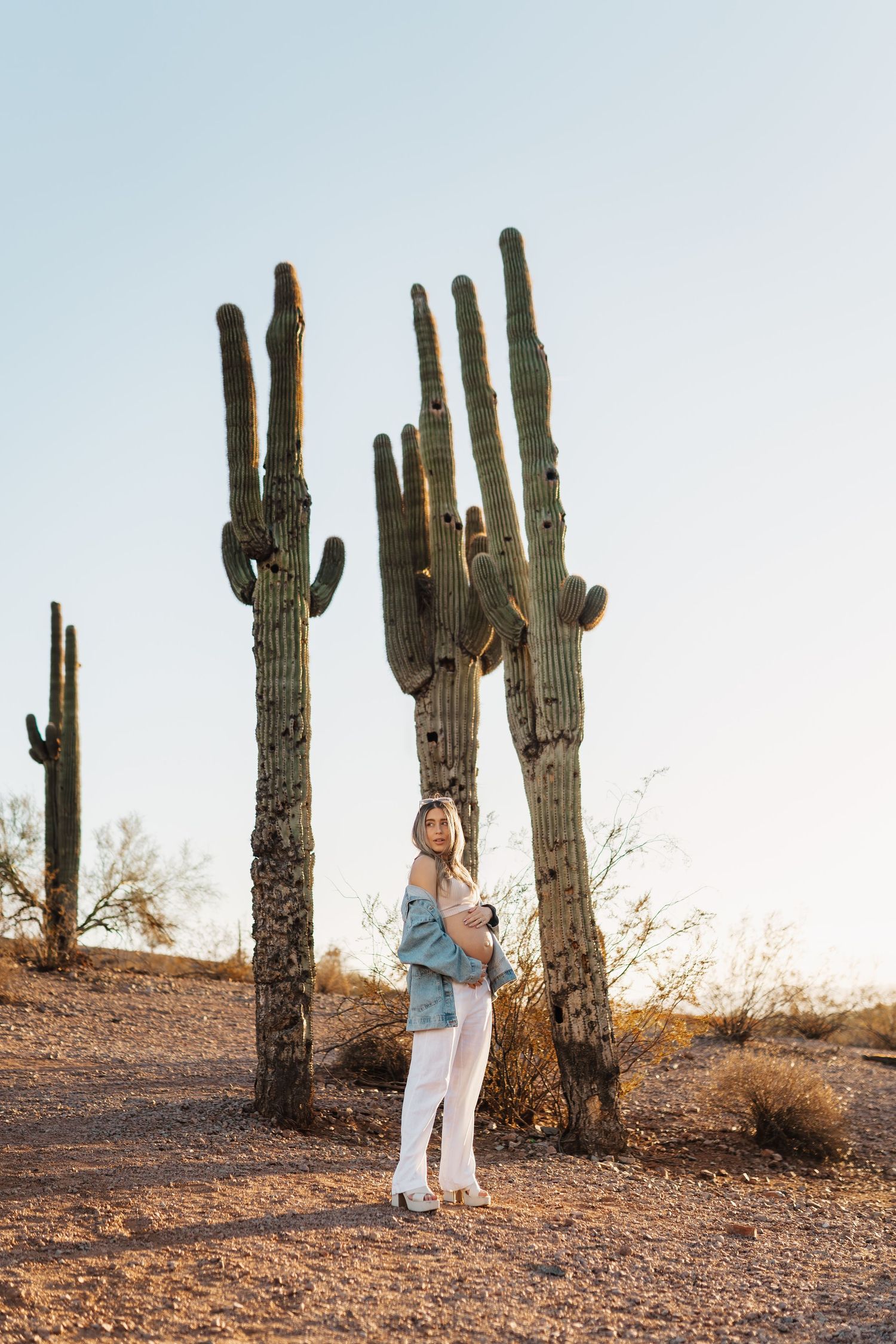 Arizona cactus and maternity photoshoot_Rockwall, Greenville, Royse City, Dallas-Fort Worth, Forney, Heath, Fate, and nearby areas. High Sch