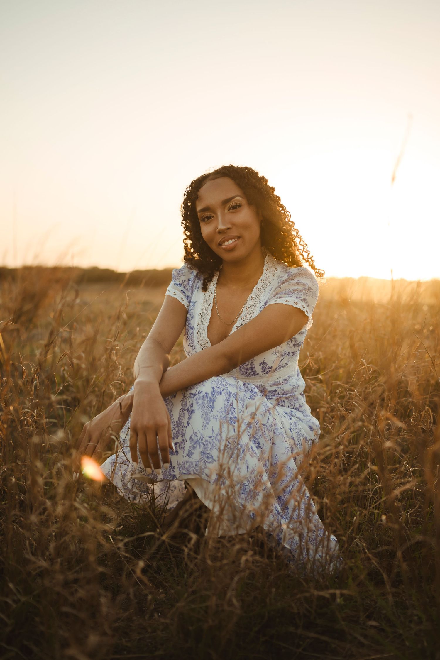 Golden hour senior field session