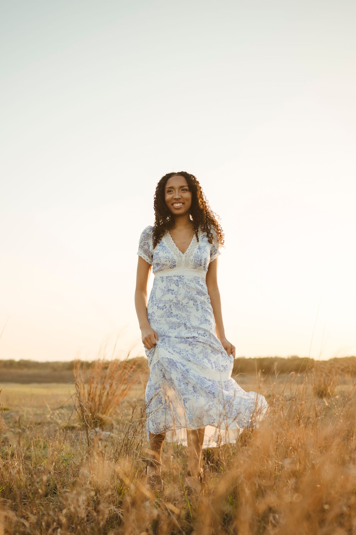Golden hour senior field session