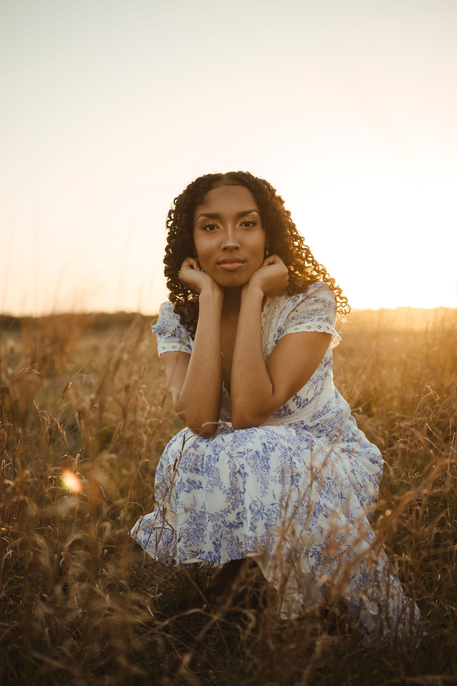Golden hour senior field session