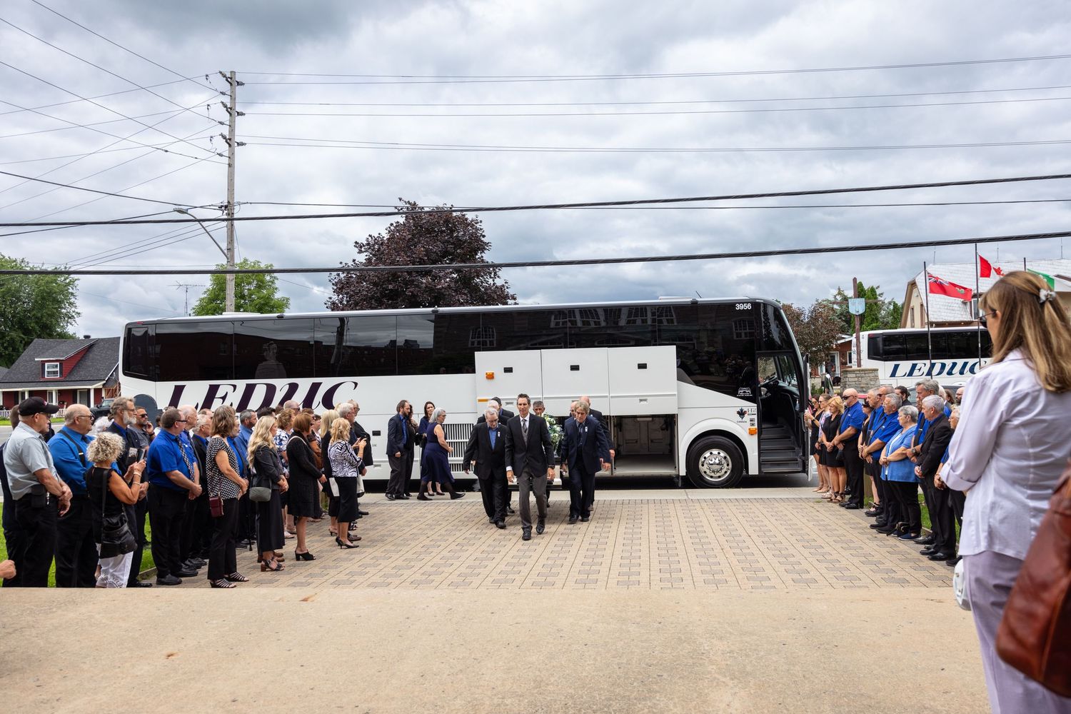 Leduc Bus Lines celebrate the passing of their founder by coach ride to the church | Ottawa Celebration of Life Photographer Tim Gowling