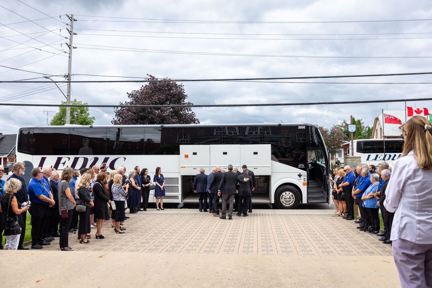 Leduc Bus Lines celebrate the passing of their founder by coach ride to the church | Ottawa Celebration of Life Photographer Tim Gowling