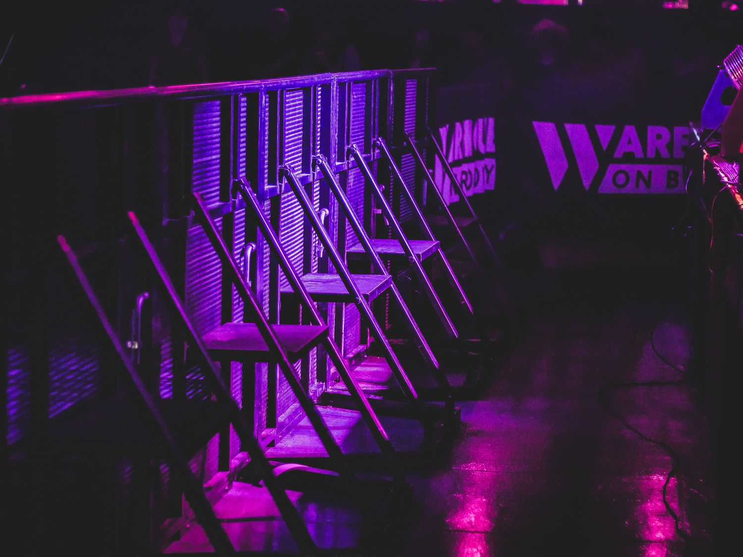 The stage side of barricade.