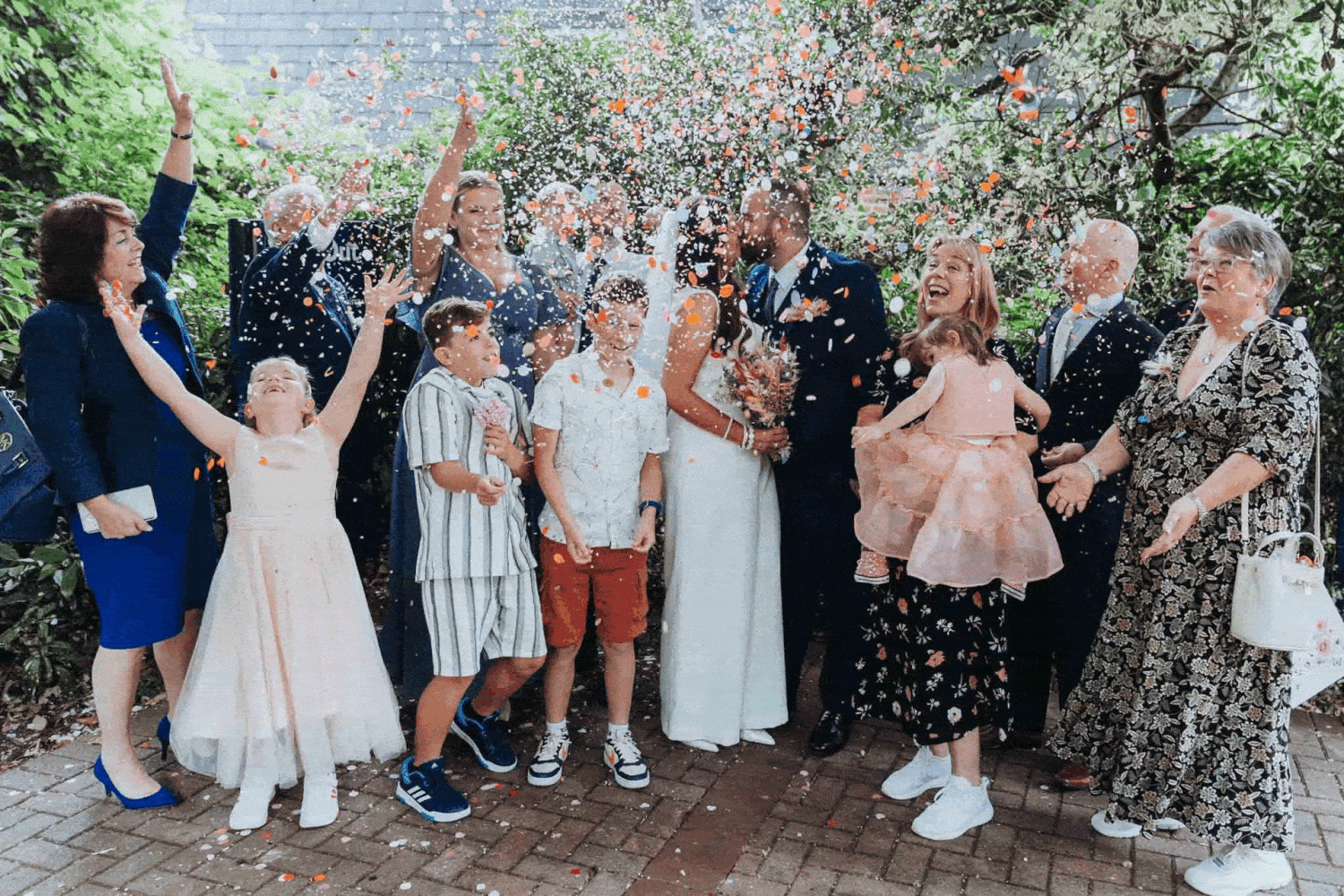 confetti gif from photography in york registry office elopement