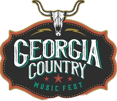 A series of vintage-style western and country music festival logos with bull skulls and ornate decorative elements.