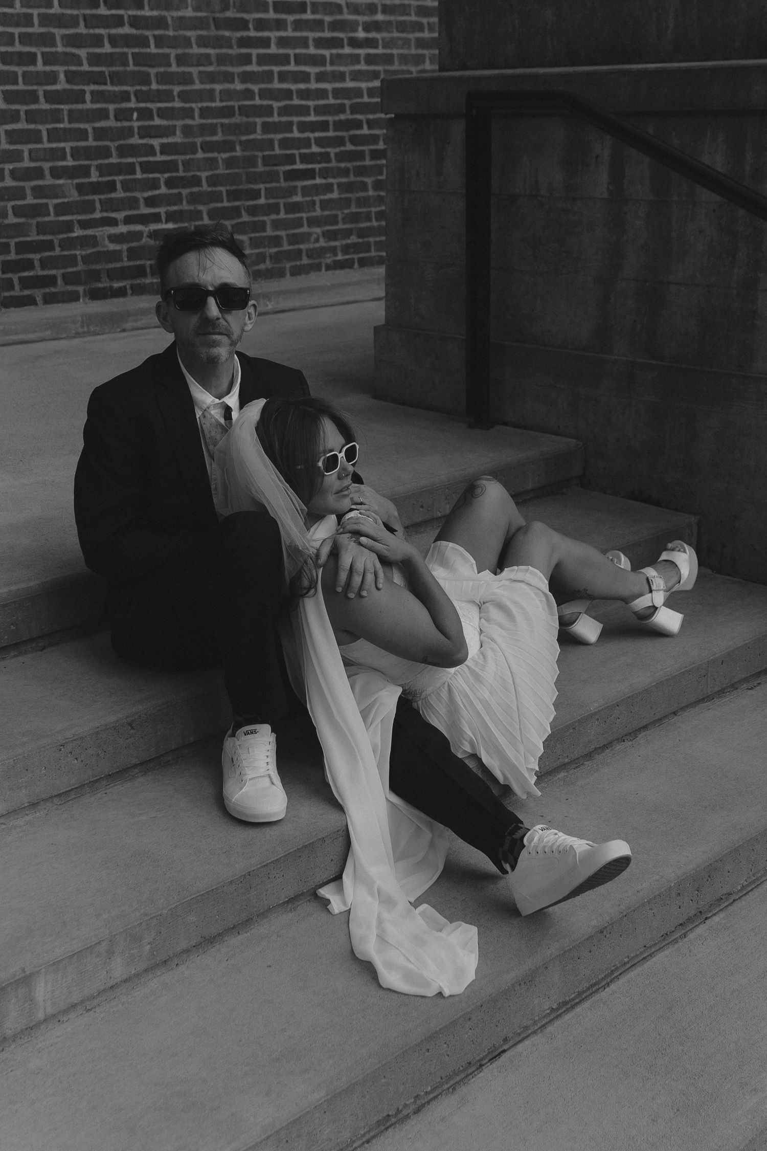 couple sitting on steps