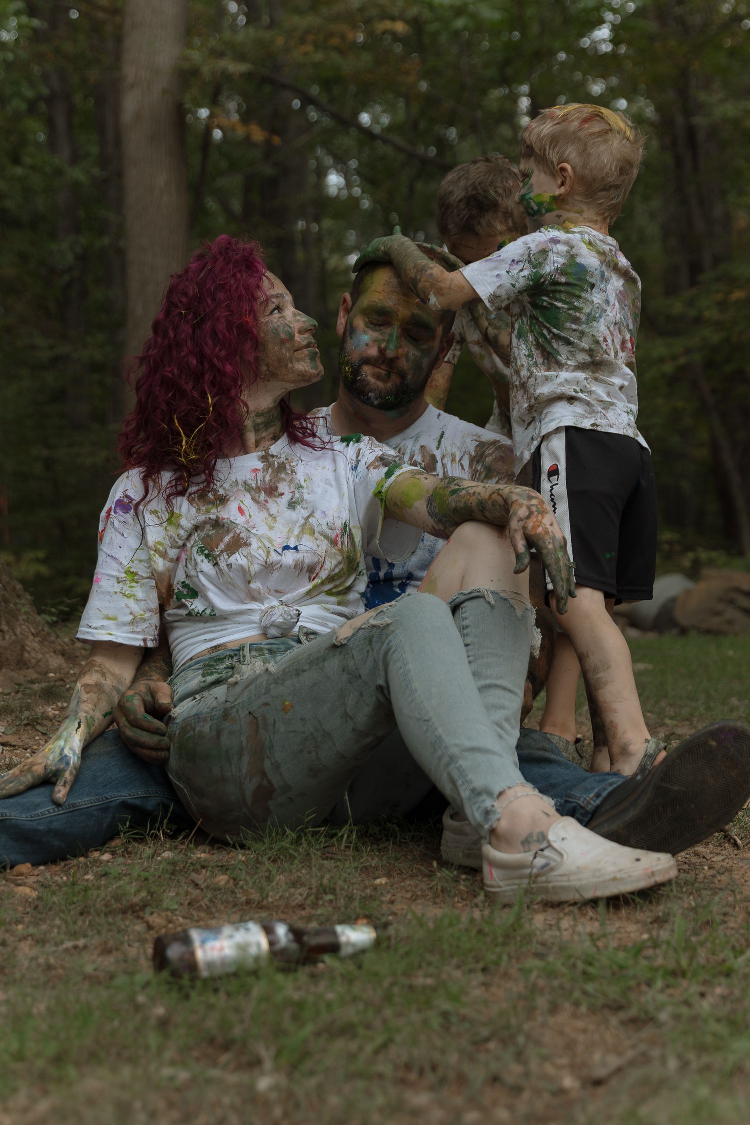 Family fun paint war