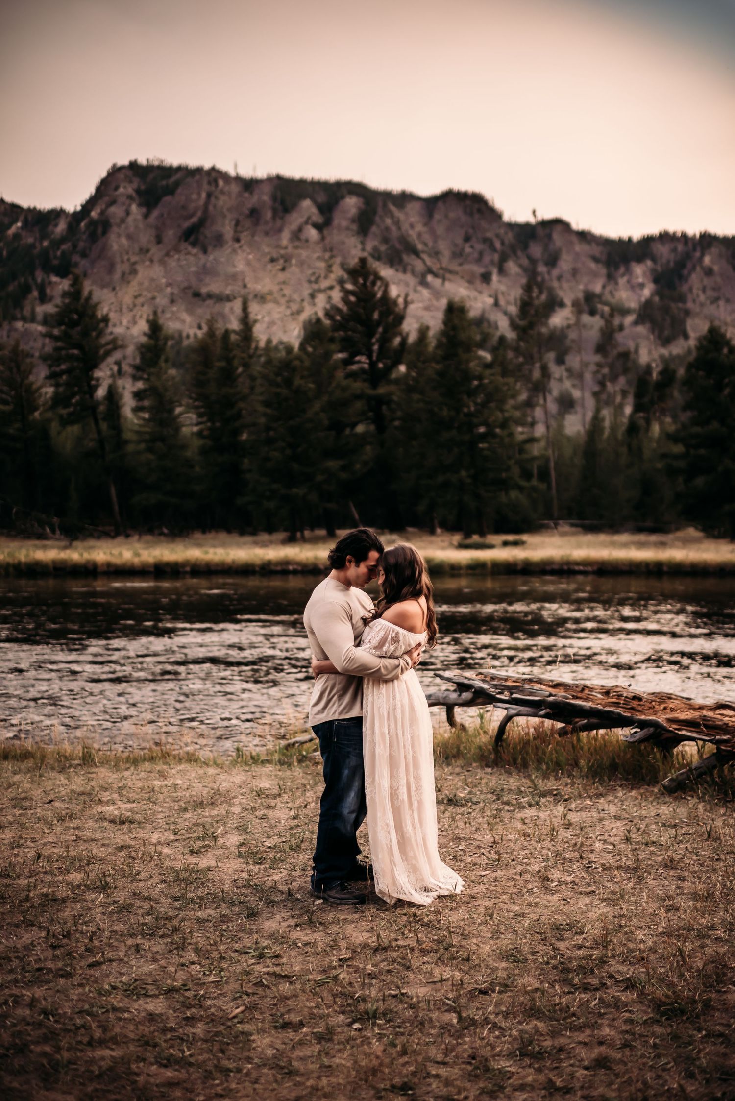 A sweet moment of couple standing close captured by Charlotte Family Photographer, Fallon Photography.