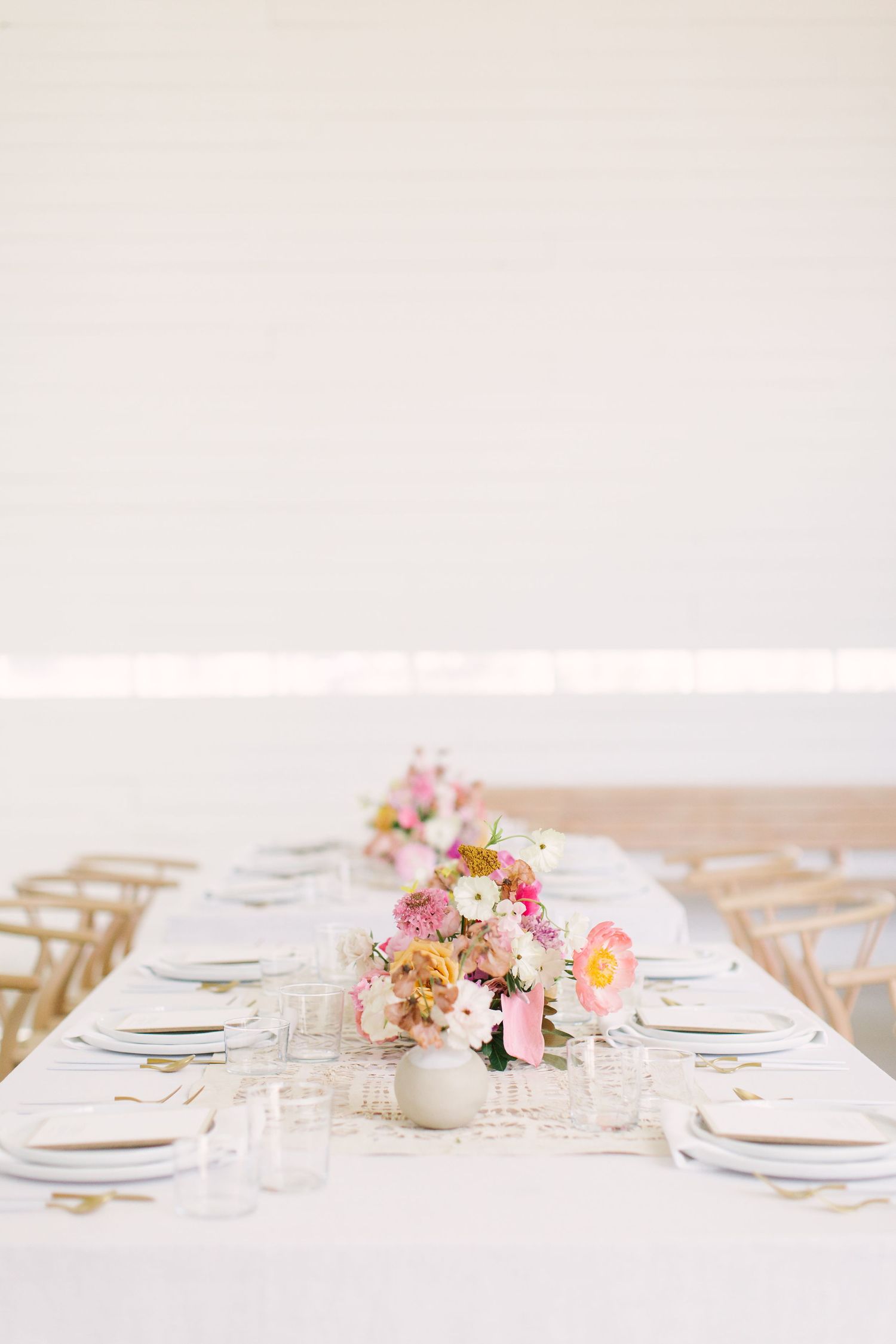 Beautiful table design created and planned by Callista and Company with centerpieces by Remi + Gold Floral Atelier