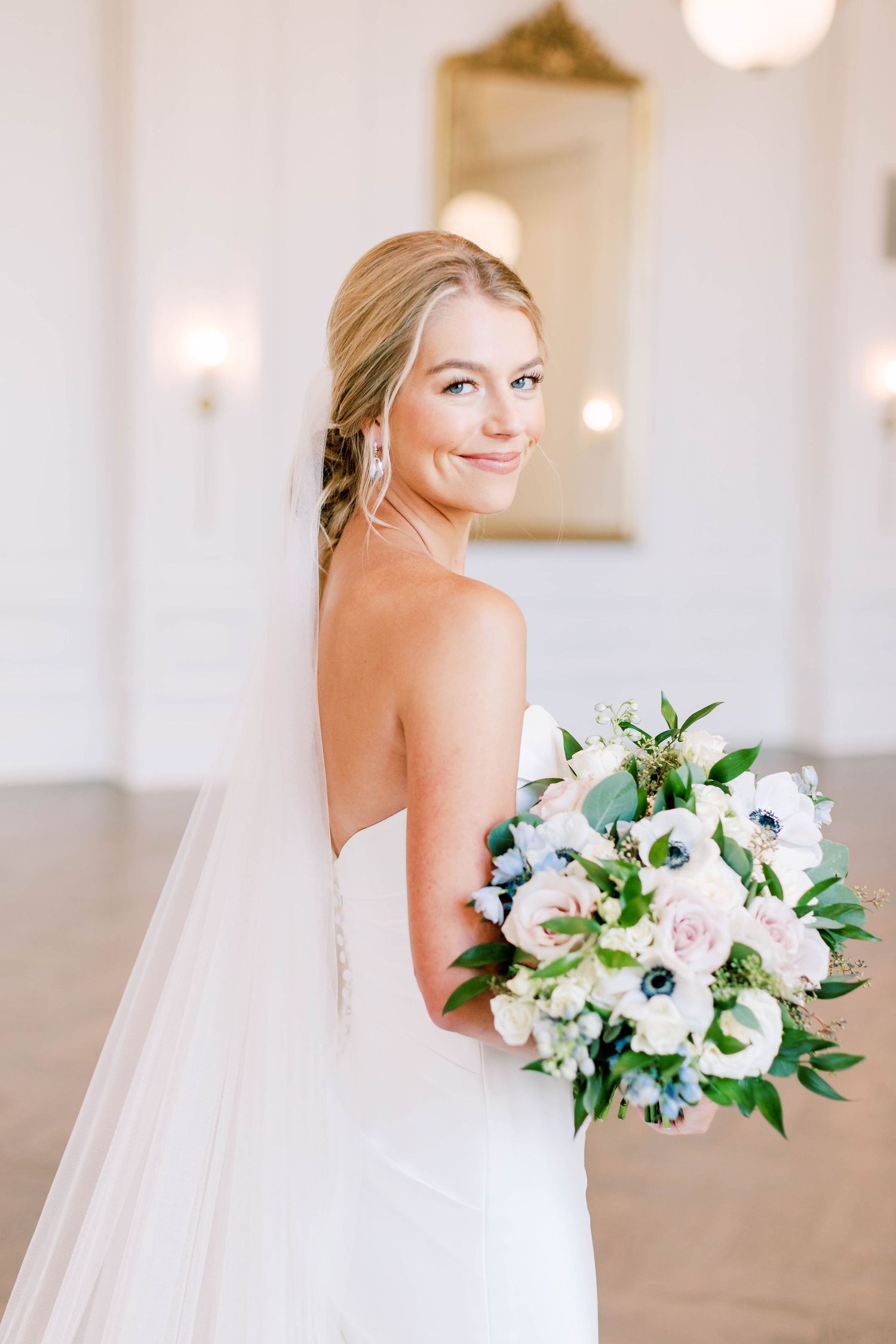 Elegant bridal portrait at The Adolphus Hotel in Dallas, Texas