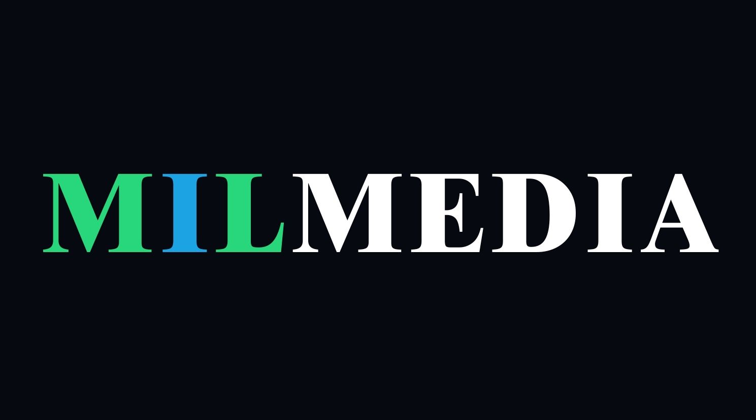 Sleek MIL Media logo design with green gradient text on black backdrop.