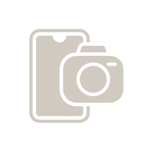 Pictogramme d’un smartphone et d’un appareil photo couleur gris clair
