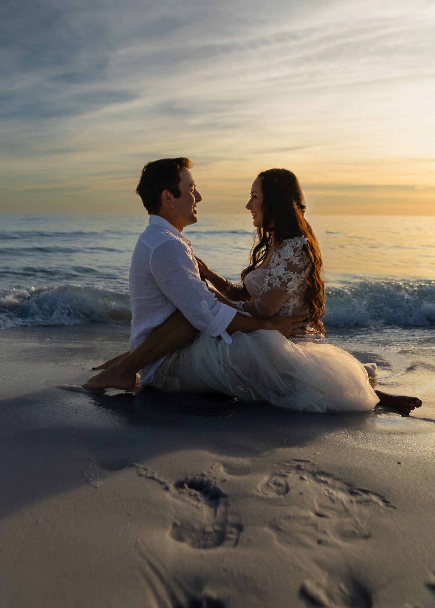 Sunset beach engagement portraits in St. Augustine, Florida, Kaylin Ross Photography