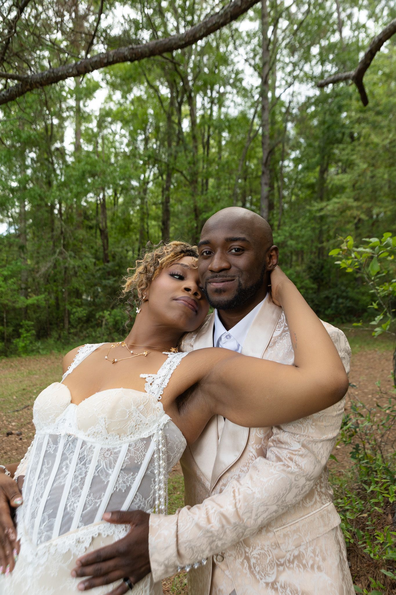 Bride and groom portraits at intimate backyard wedding in Georgia, Kaylin Ross Photography