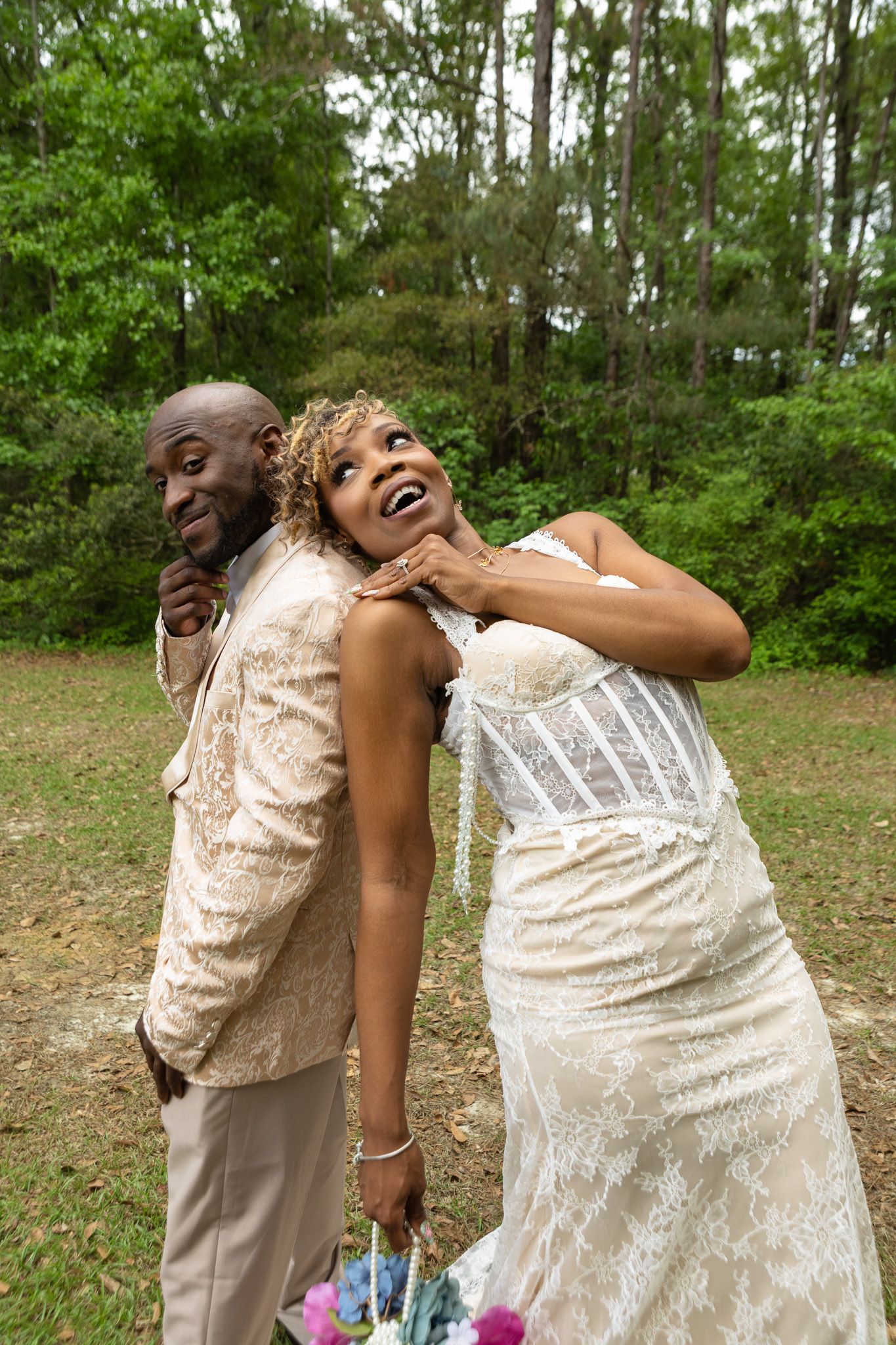Bride and groom portraits at intimate backyard wedding in Georgia, Kaylin Ross Photography