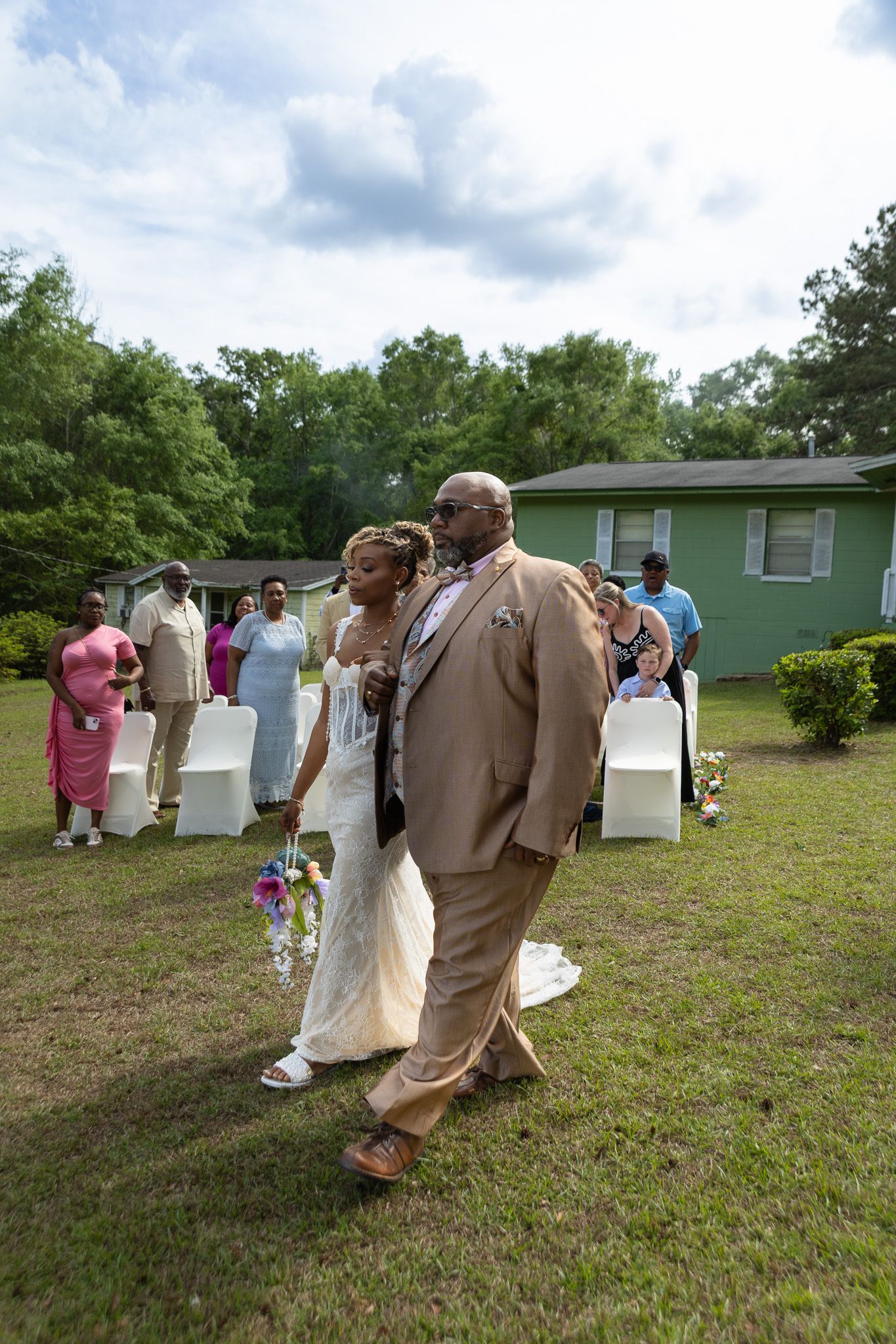 Outdoor backyard wedding ceremony in Georgia photographed by Kaylin Ross Photography