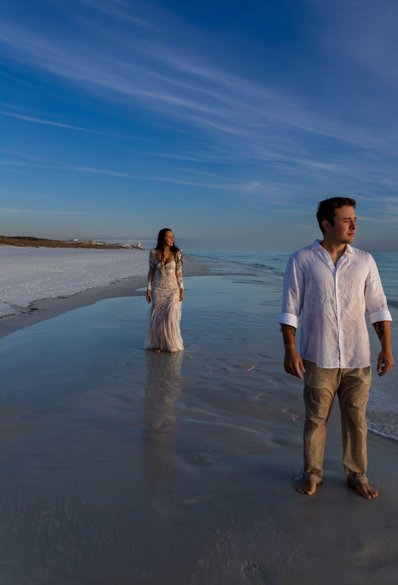 Golden hour elopement portraits on the Florida Panhandle at Grayton Beach, Kaylin Ross Photography