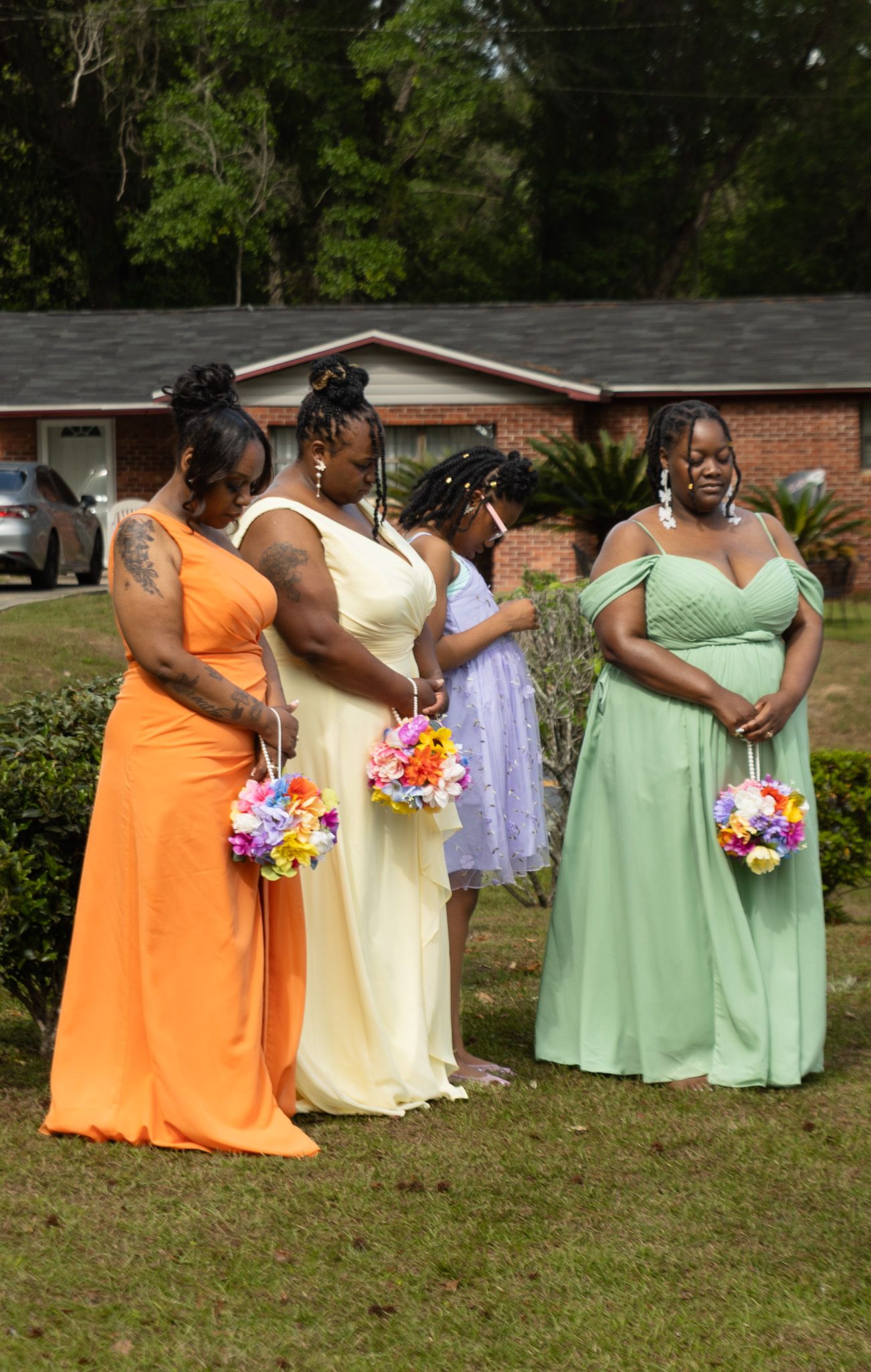 Outdoor backyard wedding ceremony in Georgia photographed by Kaylin Ross Photography