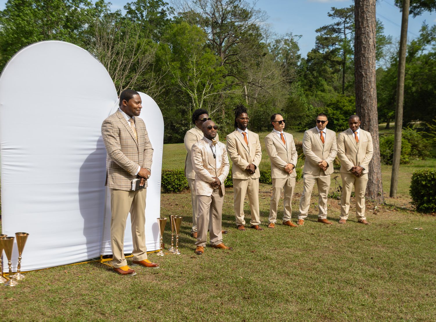 Outdoor backyard wedding ceremony in Georgia photographed by Kaylin Ross Photography