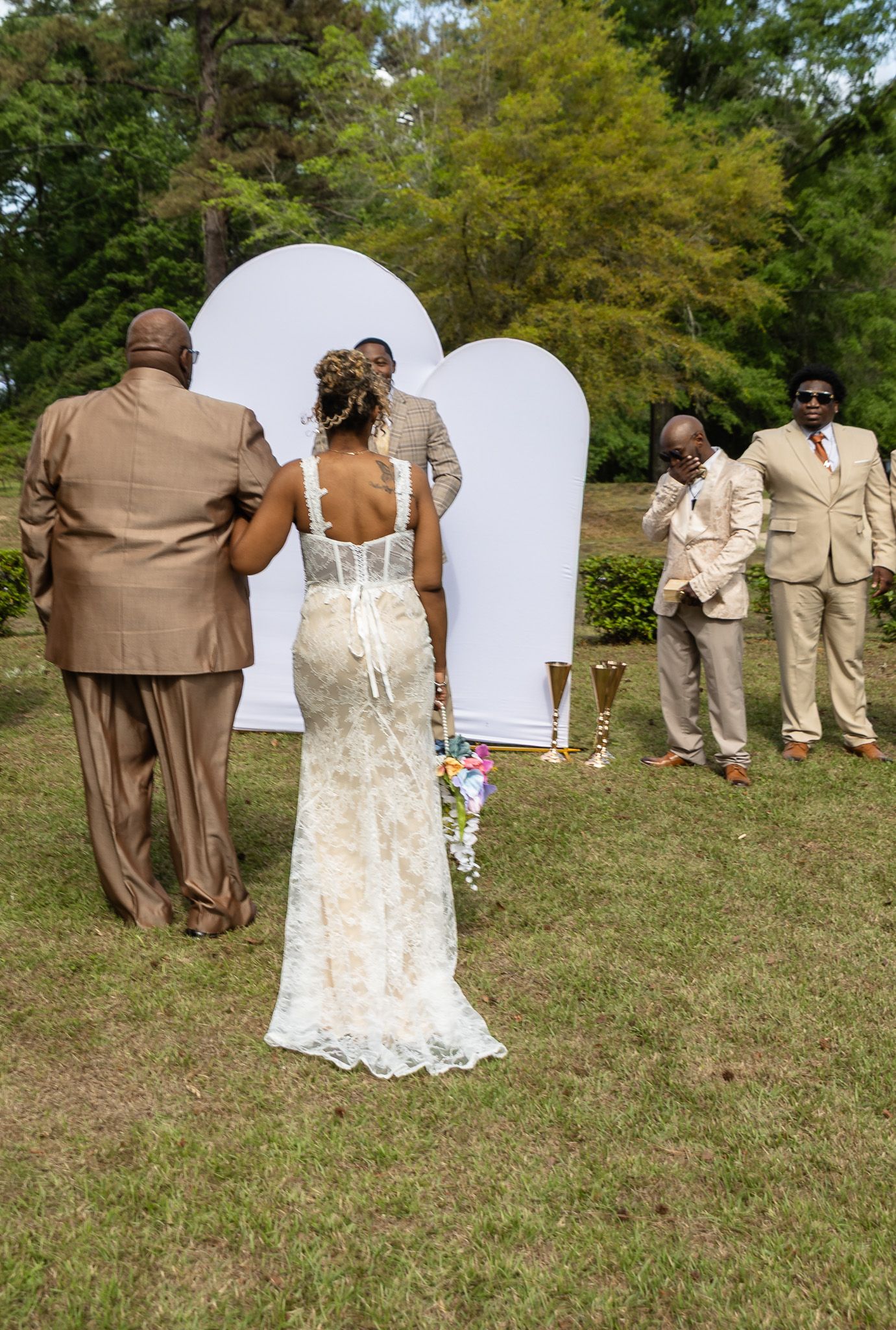 Outdoor backyard wedding ceremony in Georgia photographed by Kaylin Ross Photography